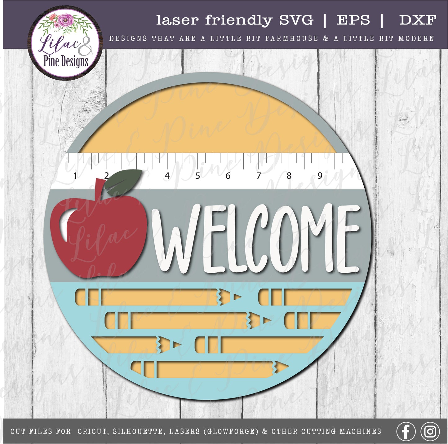 Back to School round SVG, School welcome SVG, fall decor SVG, classroom decor, laser cut file, Glowforge SVG