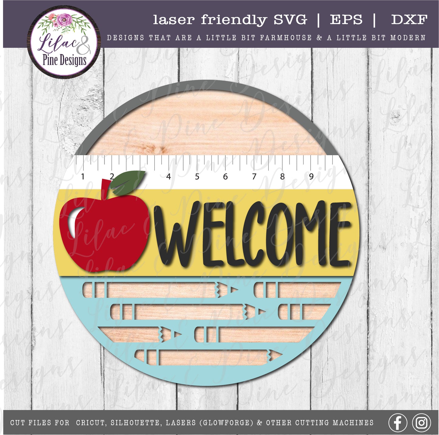 Back to School round SVG, School welcome SVG, fall decor SVG, classroom decor, laser cut file, Glowforge SVG