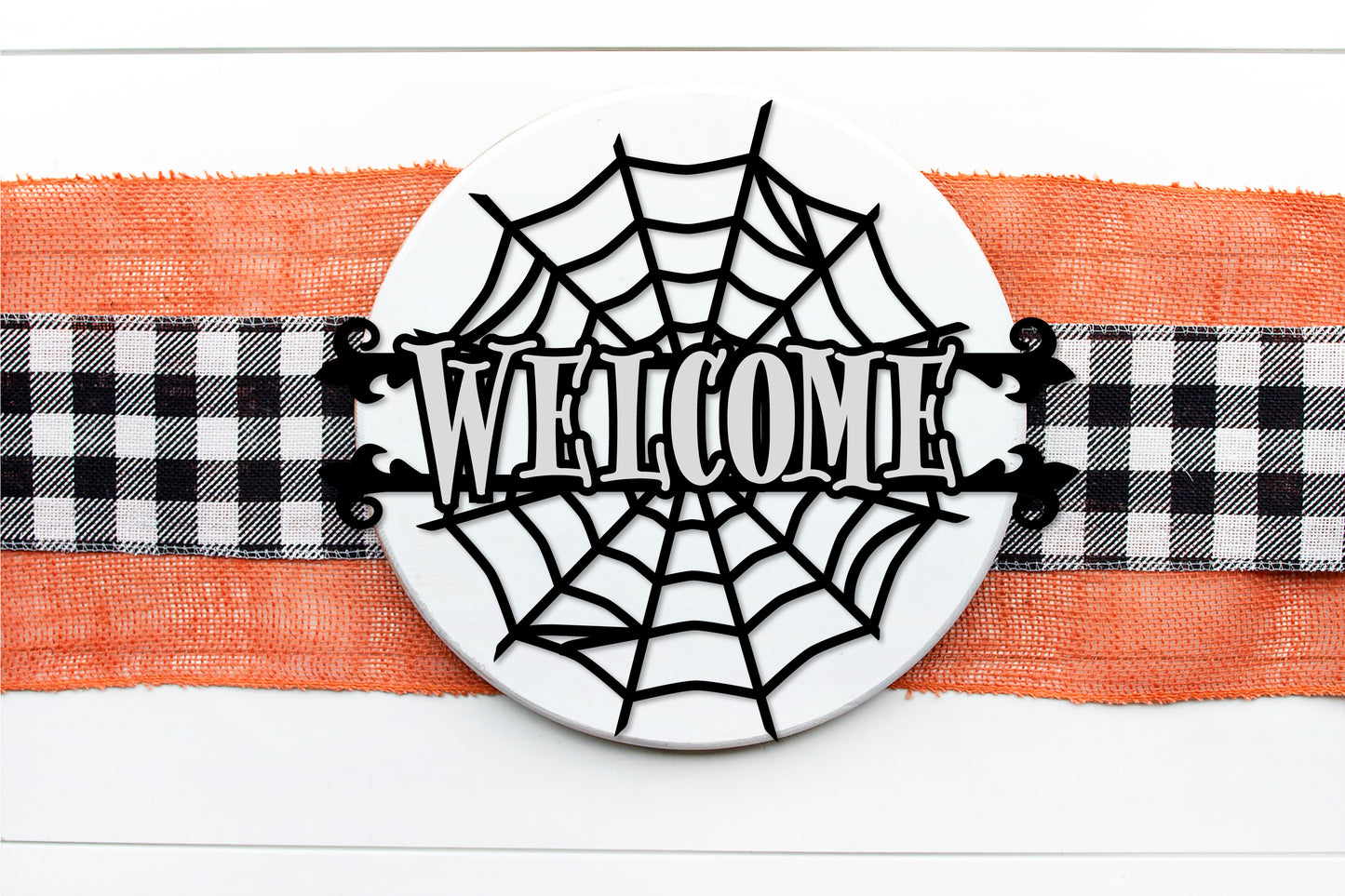 Spiderweb welcome sign SVG, Halloween welcome SVG, Spiderweb SVG, Spiders SVG, Halloween decor SVG, personalized Halloween SVG, laser cut file, Glowforge Svg