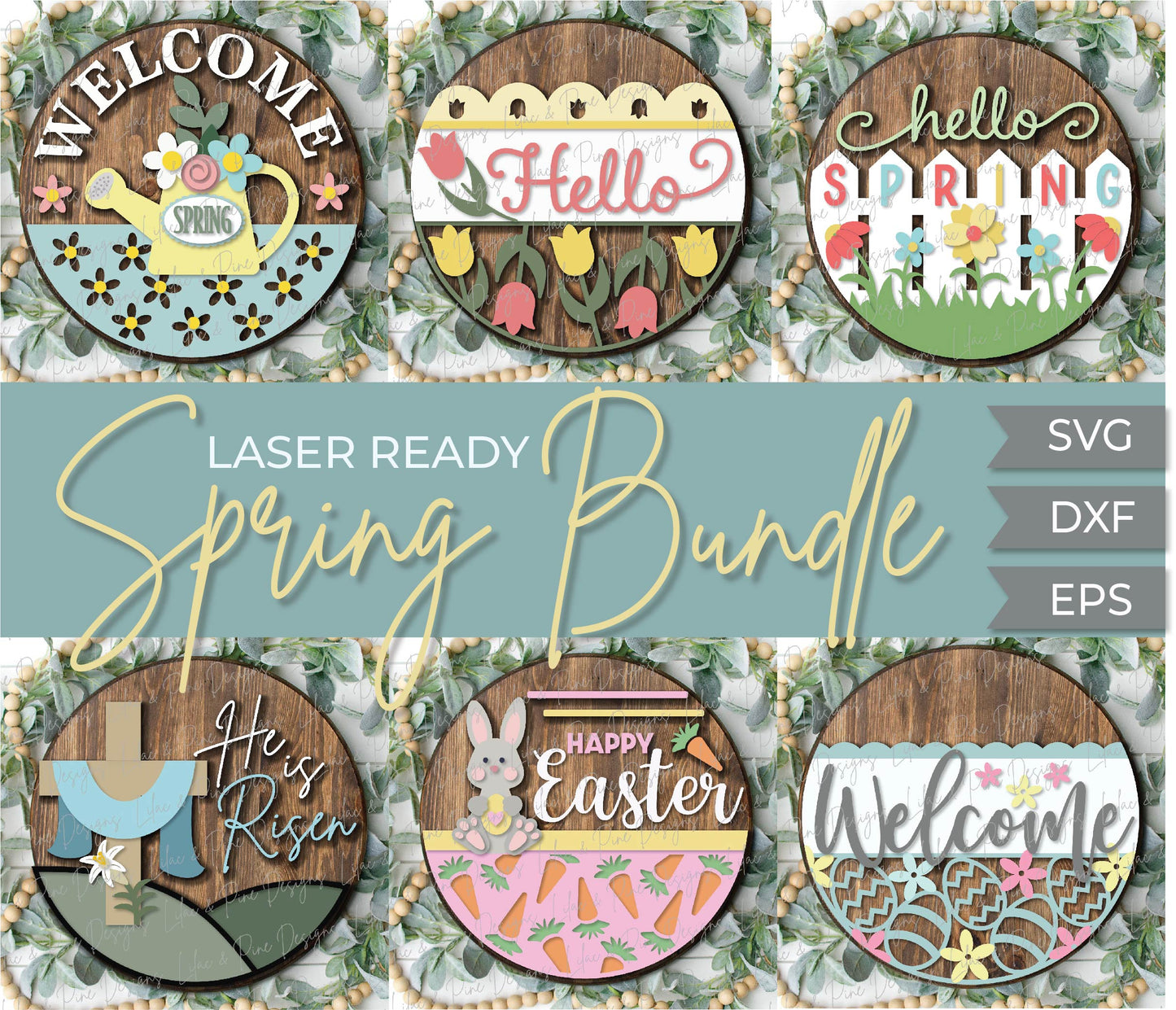 Spring and Easter Complete Bundle - volume 2, 26 FILES - Laser Ready files, Glowforge files, SVG, DXF, EPS