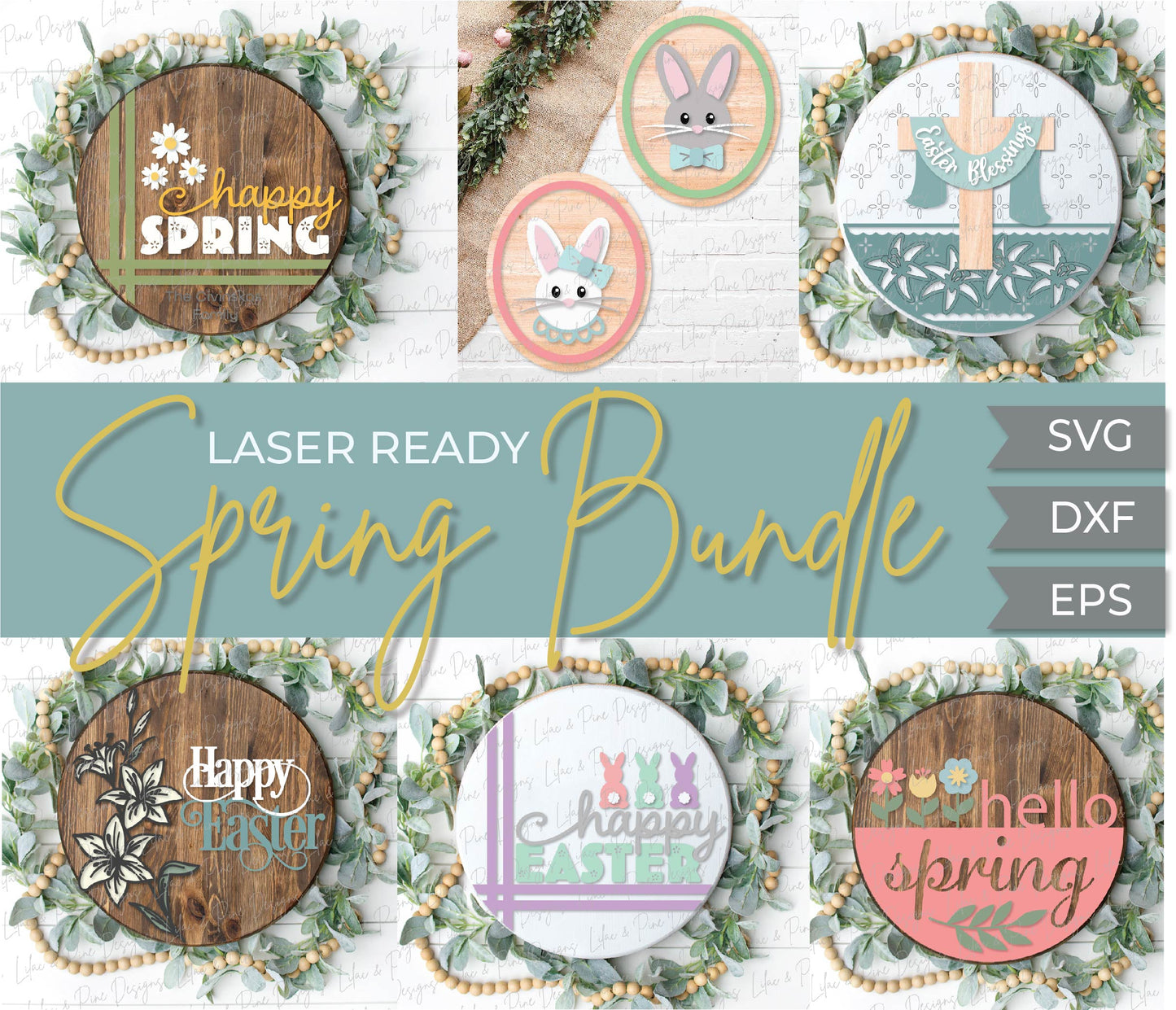 Spring and Easter Complete Bundle - volume 2, 26 FILES - Laser Ready files, Glowforge files, SVG, DXF, EPS