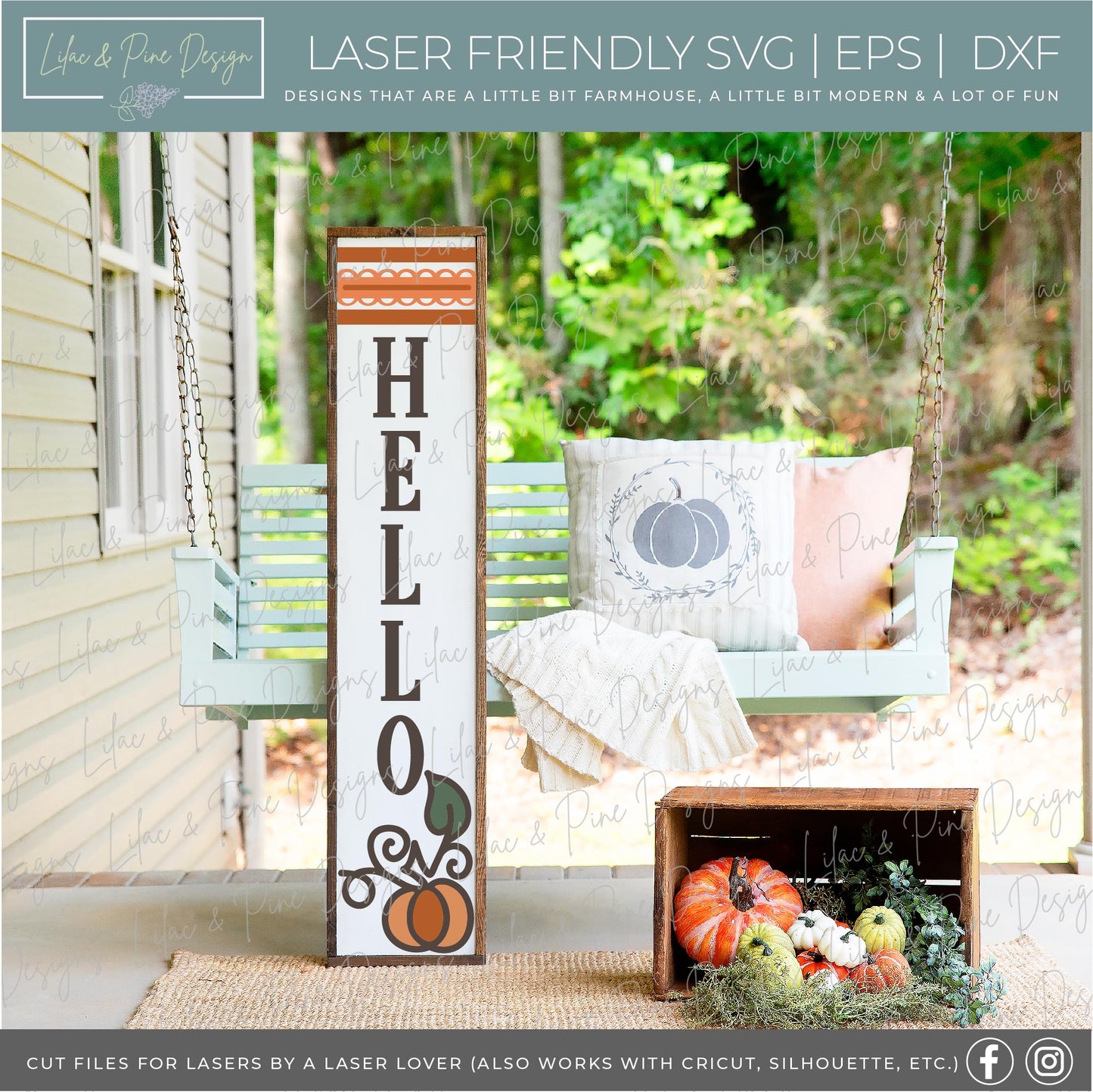 Fall Porch Leaner Bundle - Volume 3, laser cut file, Glowforge SVG