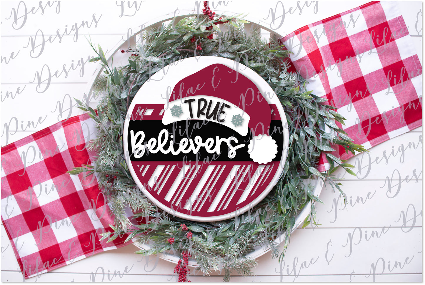 Christmas Santa Believe sign, Believers SVG, Merry Christmas svg, candy cane pattern svg, Santa Welcome svg, laser cut file, Glowforge SVG