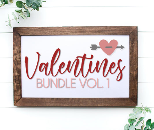 Complete Valentine bundle - 18 FILES - volume 1, door hanger sign SVG, Valentine decor laser SVG, Glowforge SVG