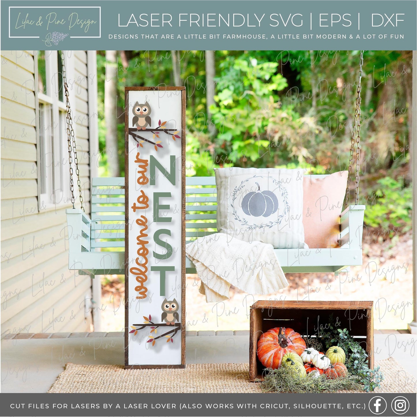 Fall Porch Leaner Bundle - Volume 3, laser cut file, Glowforge SVG