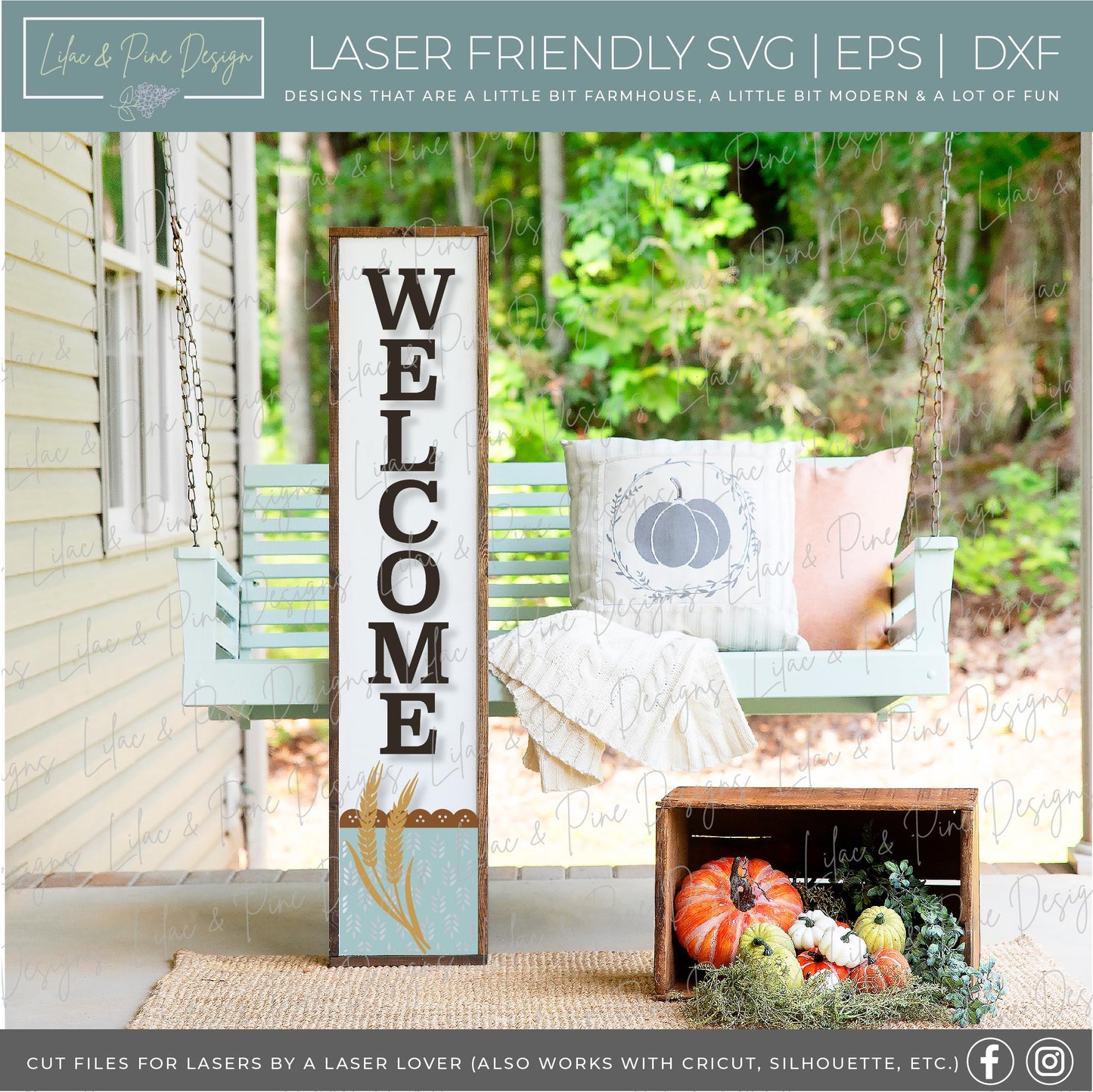 Fall Porch Leaner Bundle - Volume 3, laser cut file, Glowforge SVG