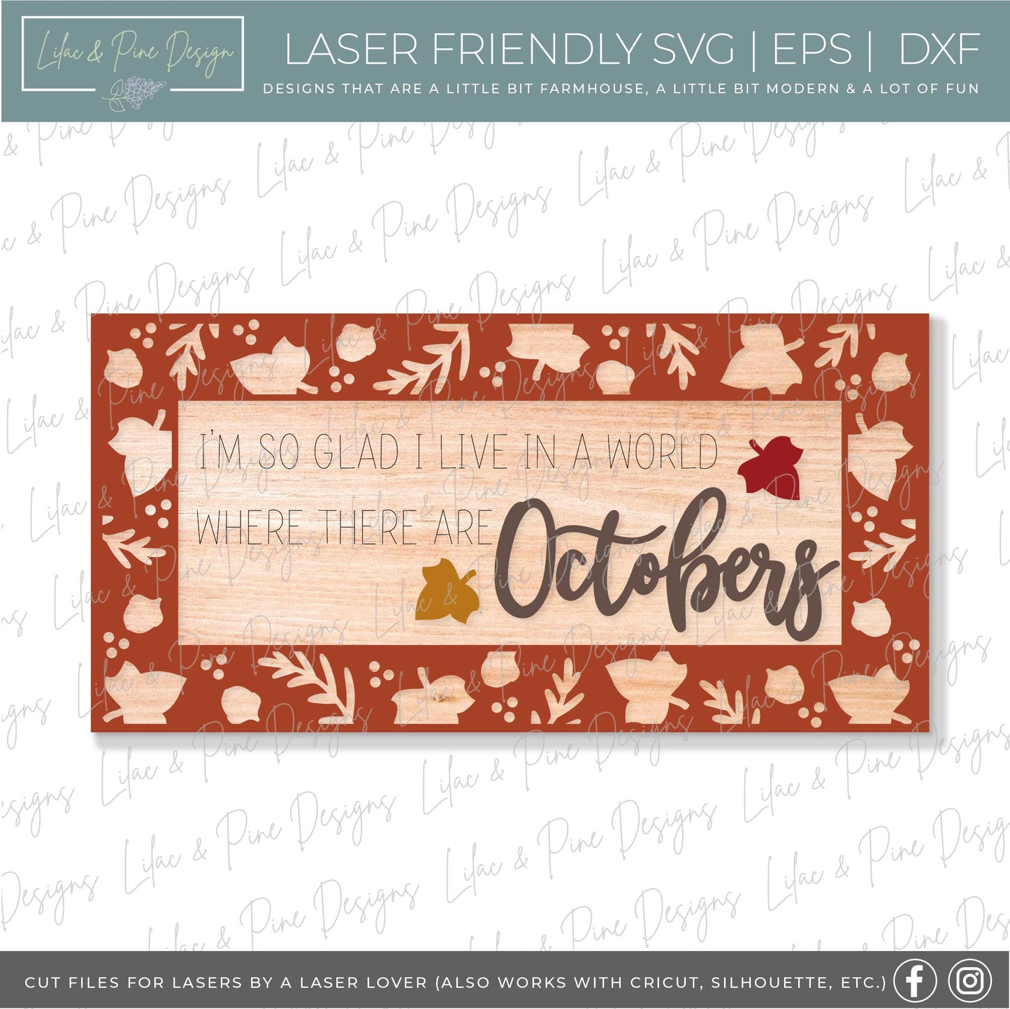 Fall Square and Rectangle Sign Bundle - Volume 3, 19 FILES - Fall SVG bundle, laser SVG file