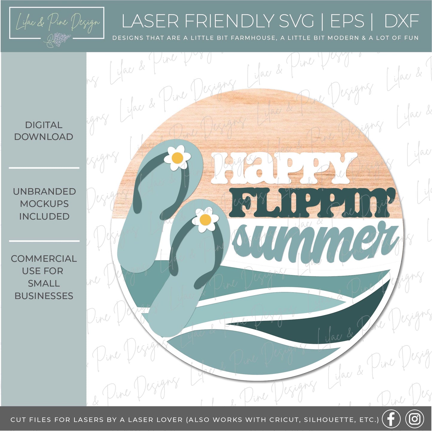 Snarky summer welcome sign, flip flop SVG, summer door hanger, funny summer round sign, Glowforge SVG, laser cut file