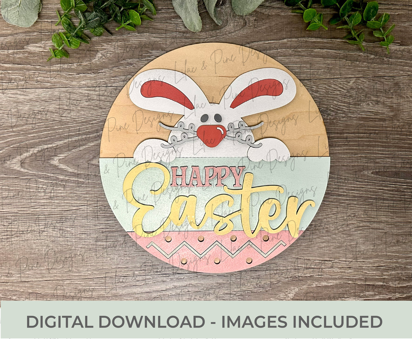 Happy Easter sign SVG, funny bunny door hanger, goofy Easter bunny svg, Easter bunny welcome sign, Glowforge Svg, laser cut file, Cricut SVG (Copy)