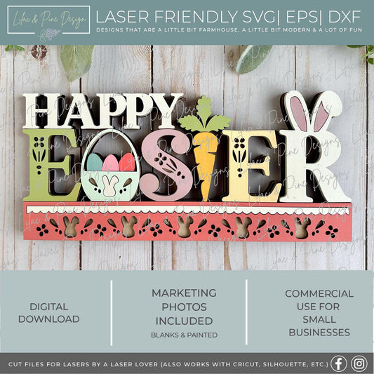 Jan 2025 - Happy Easter patterned word art