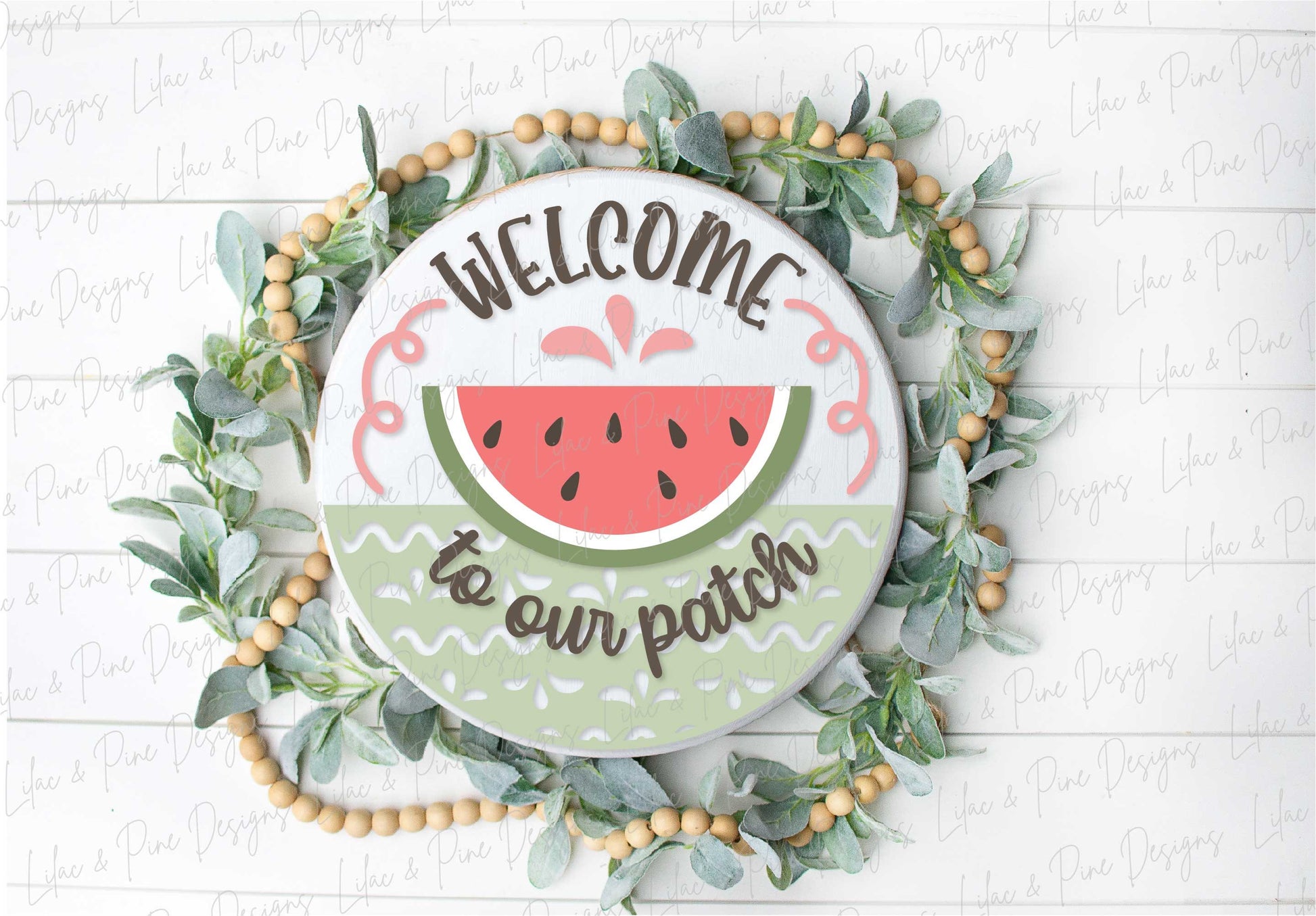 Summer Watermelon door hanger, Welcome to our Patch SVG, cute summer laser design, Watermelon porch decor, Glowforge SVG, laser cut file