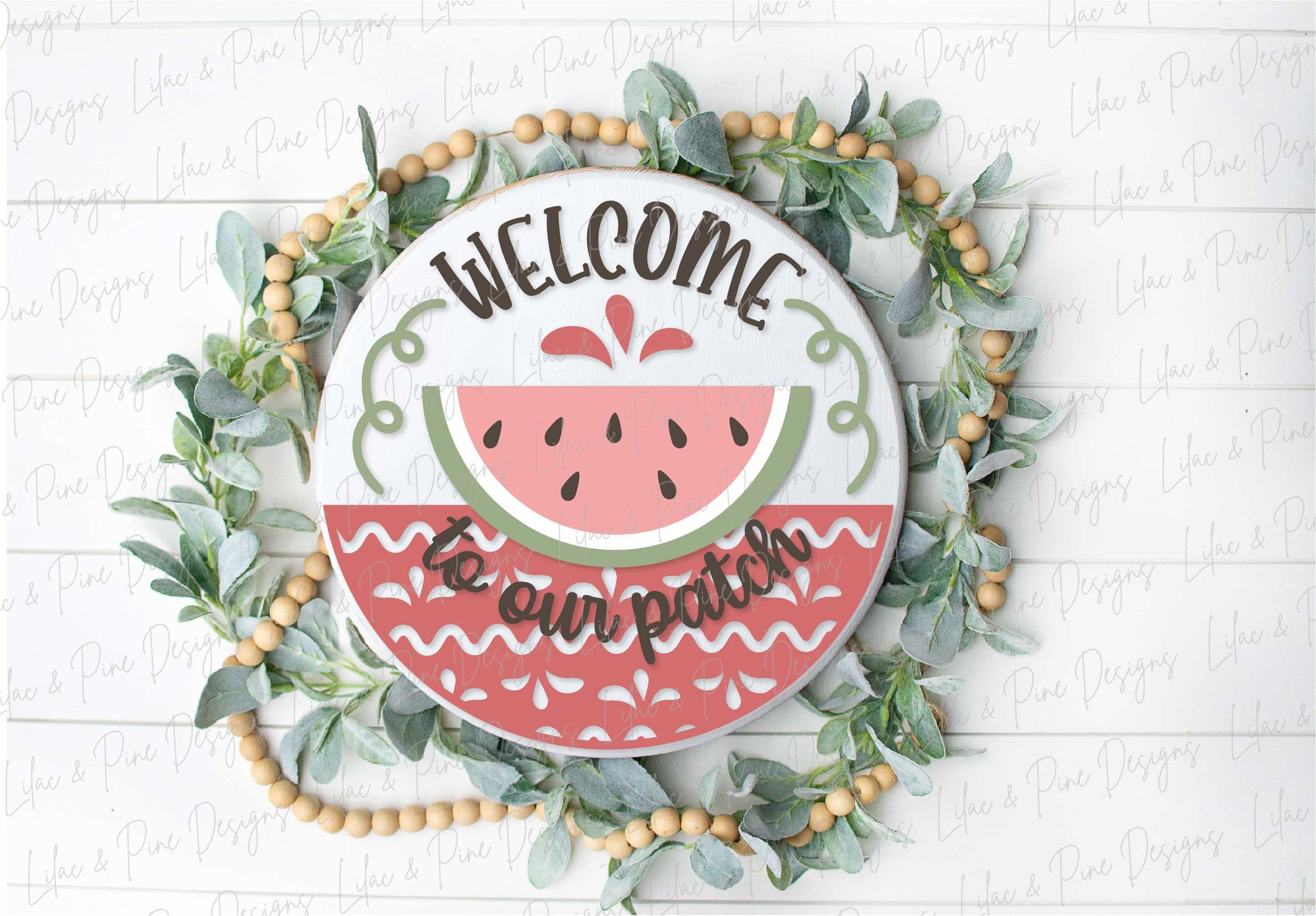 Summer Watermelon door hanger, Welcome to our Patch SVG, cute summer laser design, Watermelon porch decor, Glowforge SVG, laser cut file