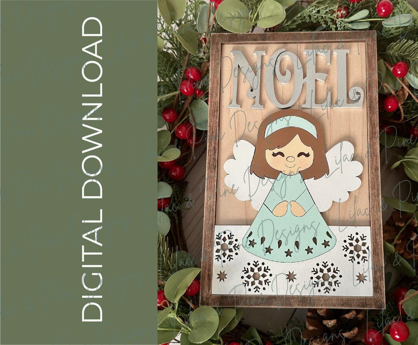 Christmas Angel SVG, Noel sign SVG, Christmas laser cut file, Religious Christmas pattern, Child Angel SVG, Glowforge Svg, laser cut file