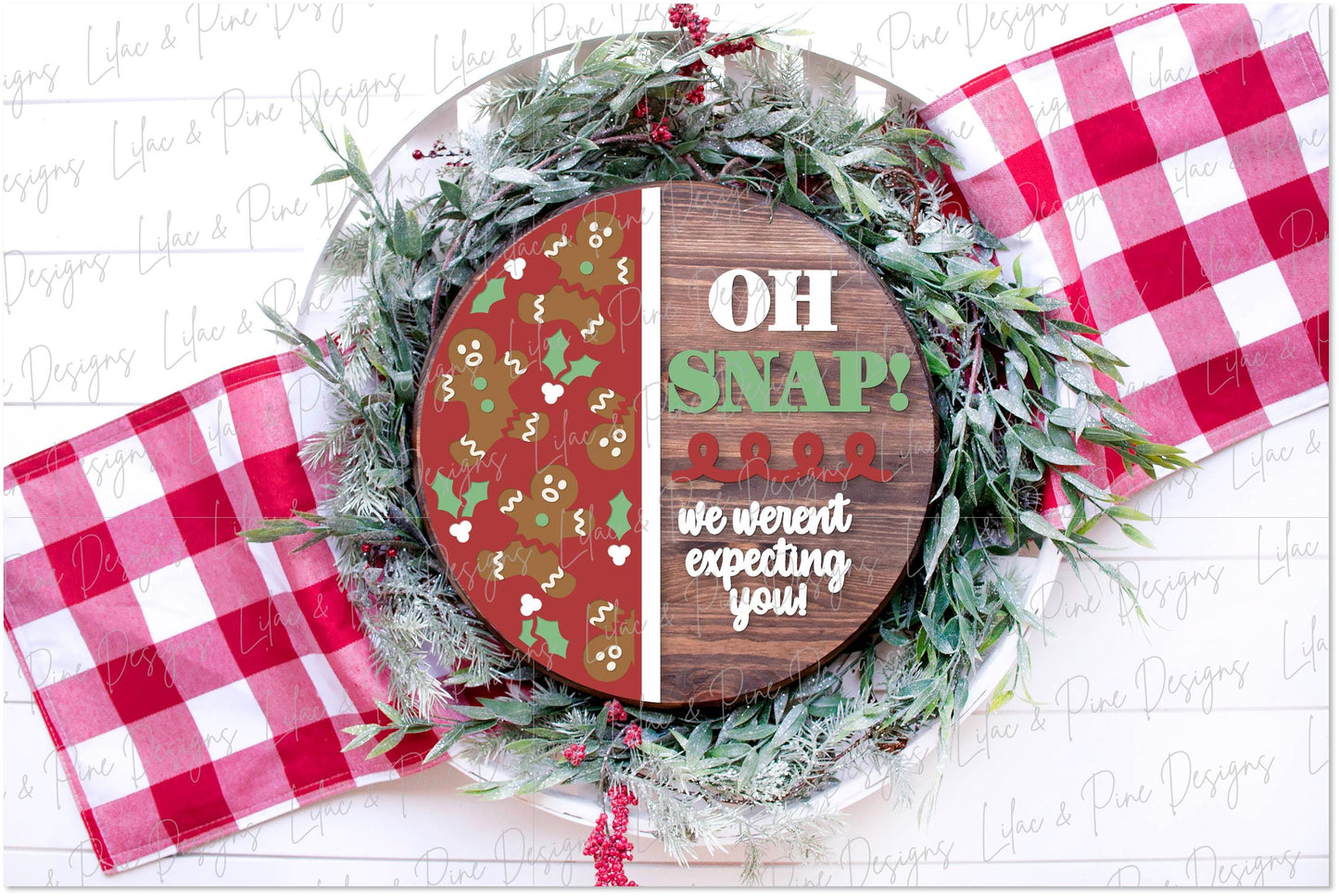 Christmas sign SVG, Oh Snap door hanger SVG, Gingerbread welcome sign, Holiday decor, funny Christmas sign, Glowforge Svg, laser cut file