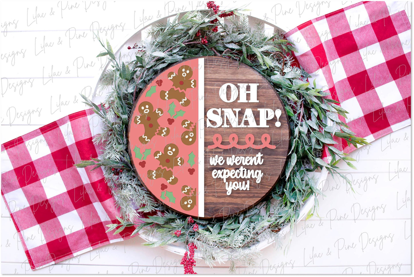 Christmas sign SVG, Oh Snap door hanger SVG, Gingerbread welcome sign, Holiday decor, funny Christmas sign, Glowforge Svg, laser cut file