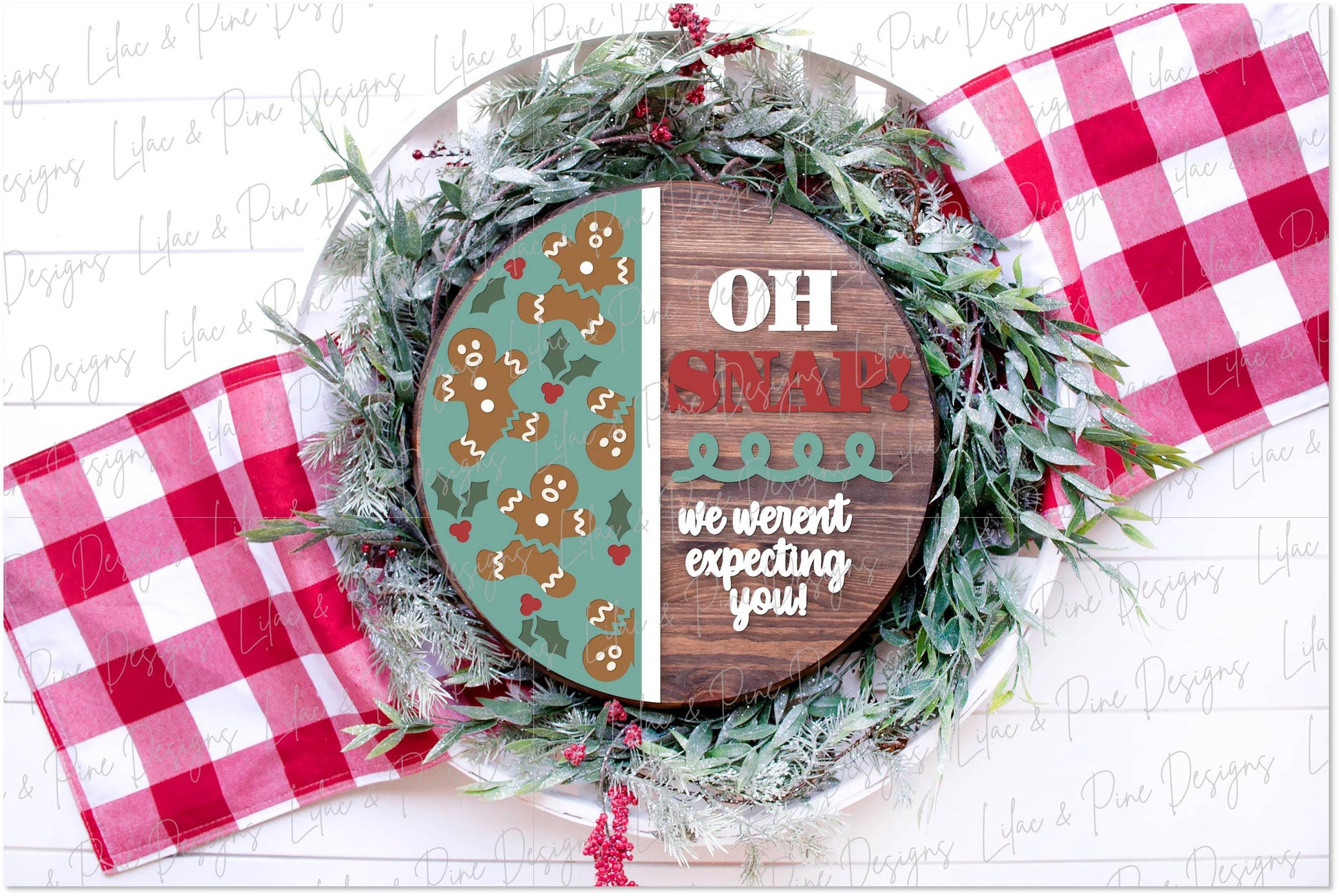 Christmas sign SVG, Oh Snap door hanger SVG, Gingerbread welcome sign, Holiday decor, funny Christmas sign, Glowforge Svg, laser cut file