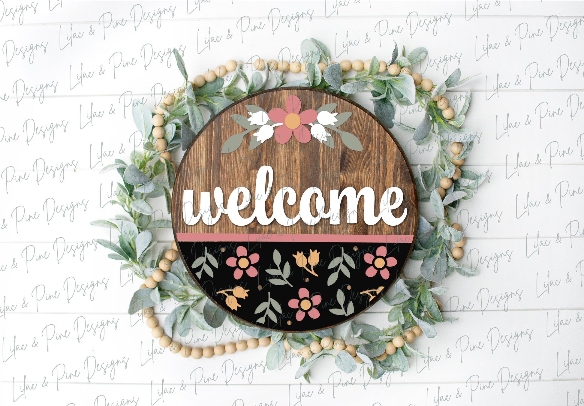 Snarky welcome door hanger SVG, funny round sign, floral welcome sign svg, everyday svg, paint party template, Glowforge Svg, laser cut file
