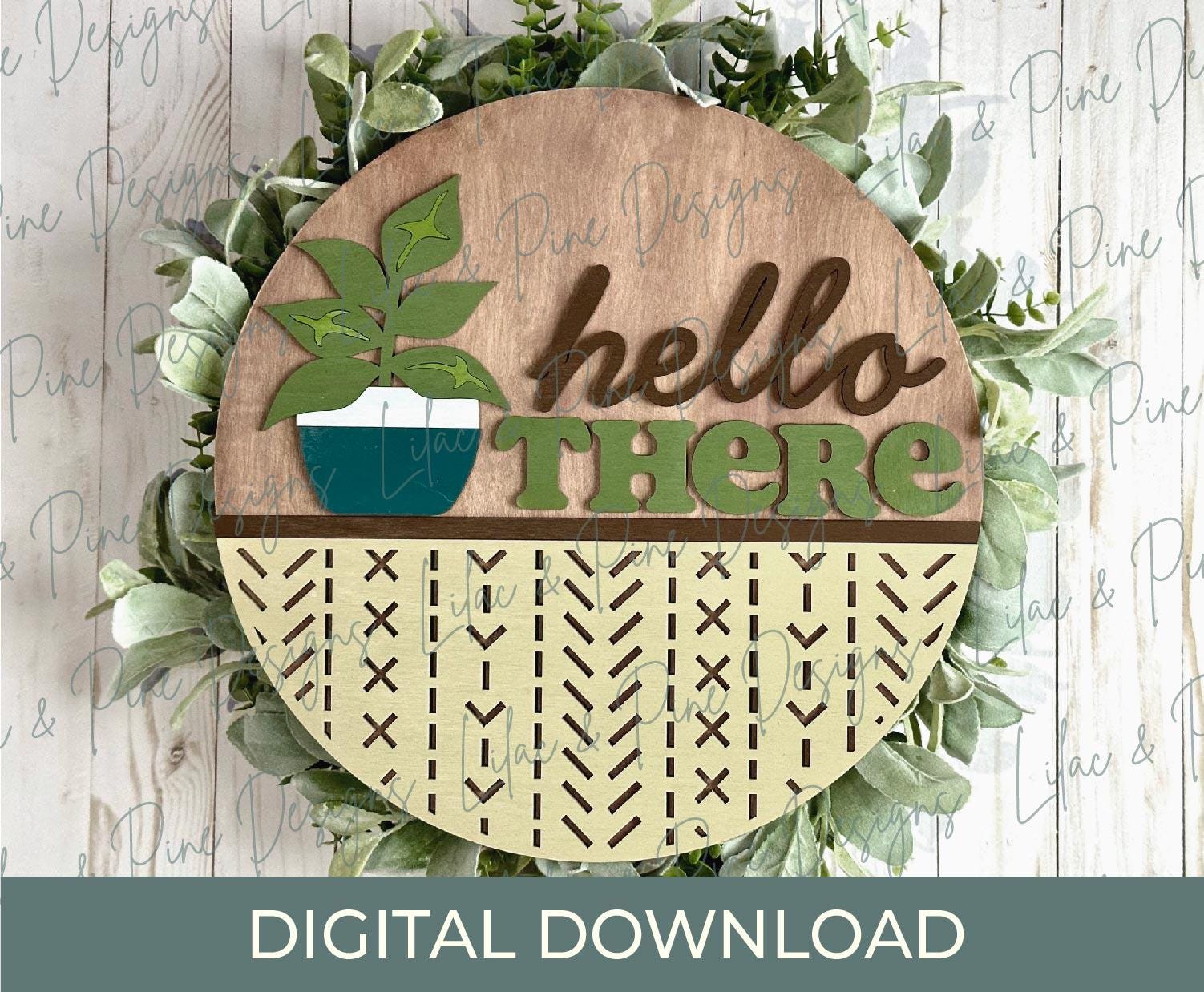 Snarky welcome door hanger SVG, funny round sign, boho welcome sign svg, everyday svg, plant lover porch sign, Glowforge Svg, laser cut file