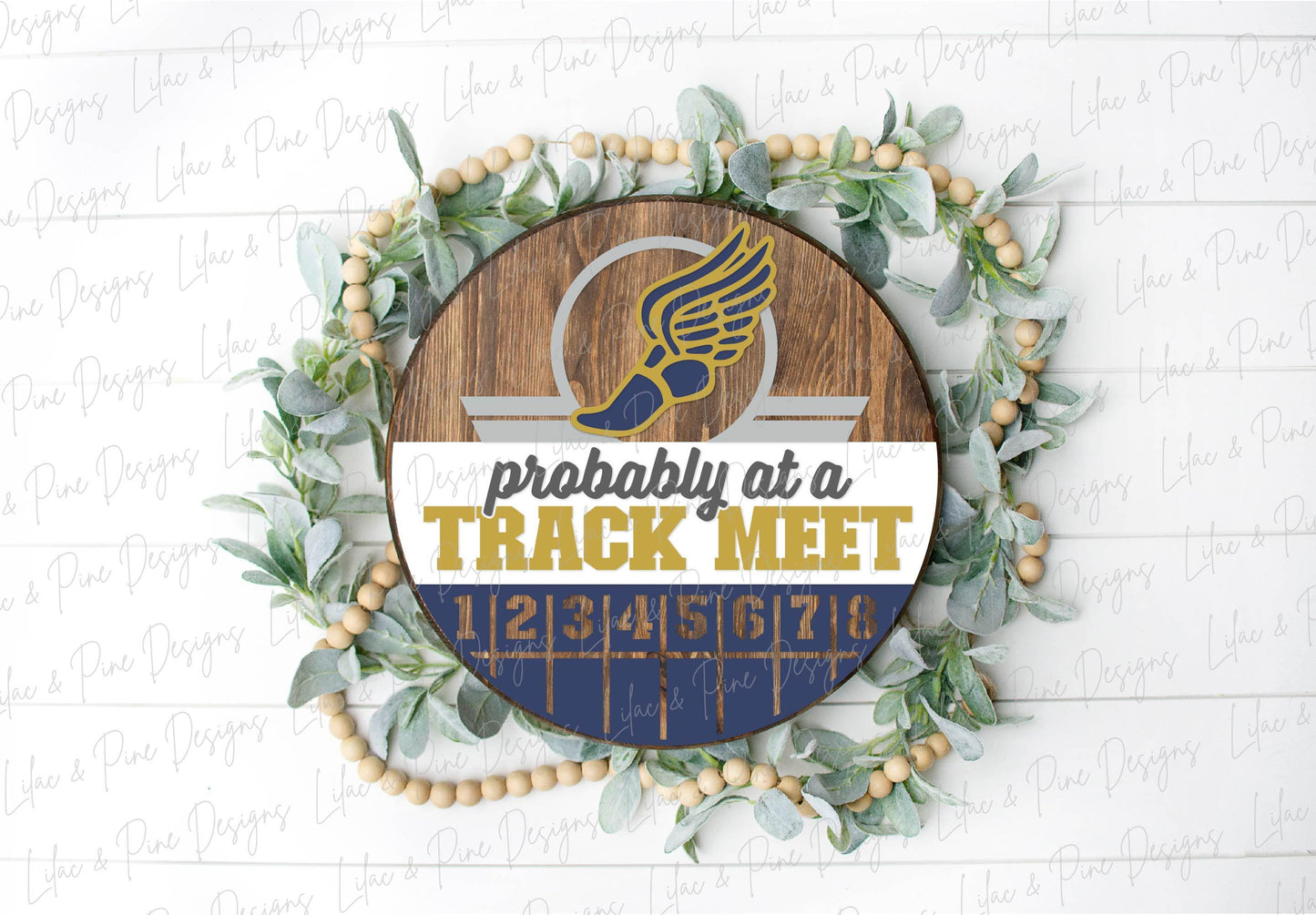 track and field family door hanger SVG, track meet welcome sign SVG, spring sports round sign, Glowforge Svg, laser cut file, Cricut SVG