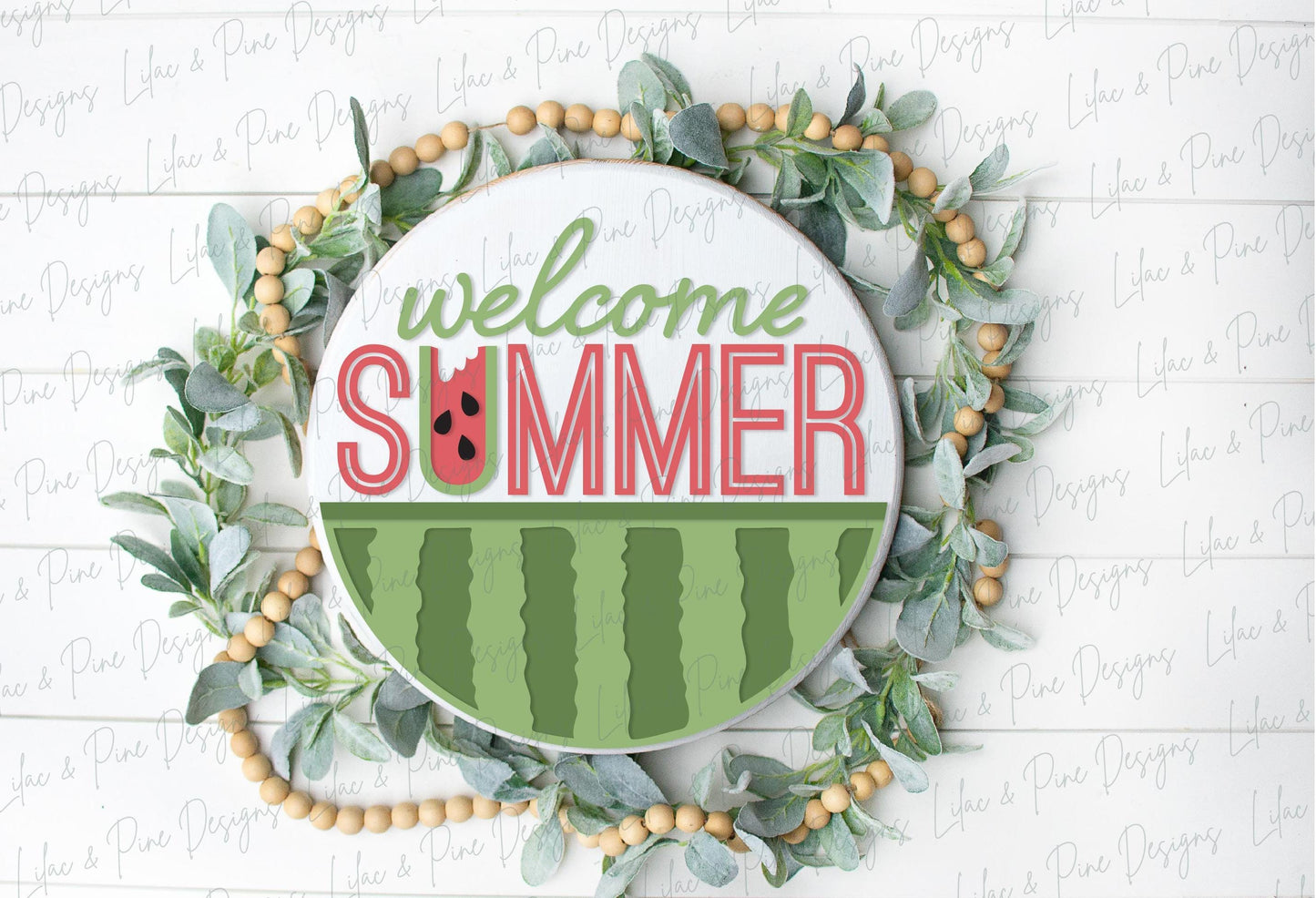 Watermelon door hanger SVG, welcome summer sign svg, cute watermelon decor SVG, digital download, Glowforge, laser cut file, Cricut SVG