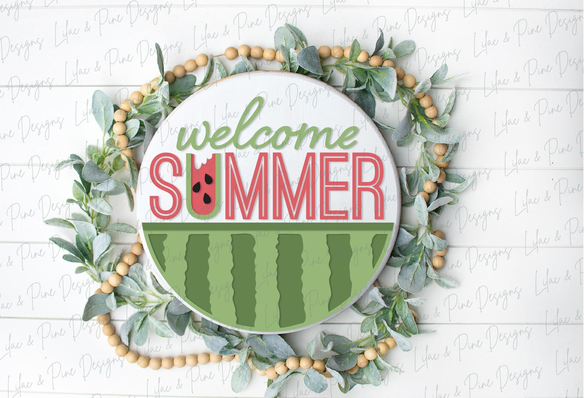 Watermelon door hanger SVG, welcome summer sign svg, cute watermelon decor SVG, digital download, Glowforge, laser cut file, Cricut SVG