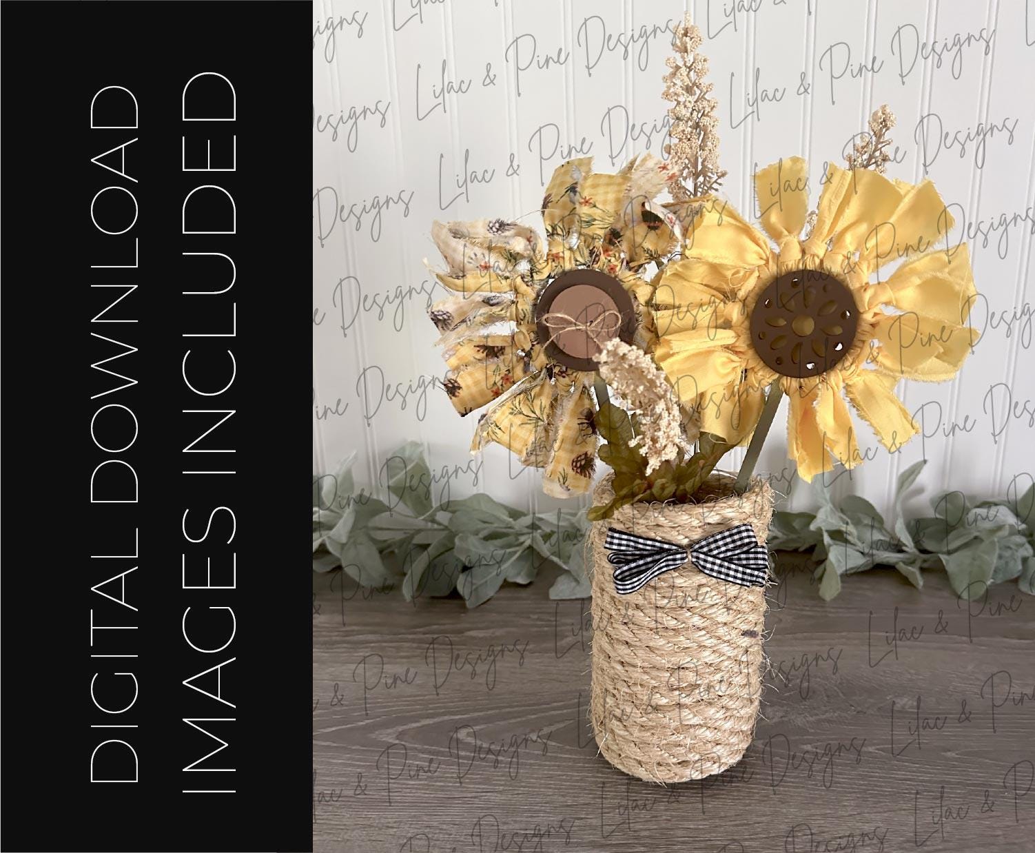 Mix and Match Sunflower Bundle - Primitive flower project SVG - Laser Ready Cut Files - Fall Rustic floral SVG - XTool or Glowforge Svg