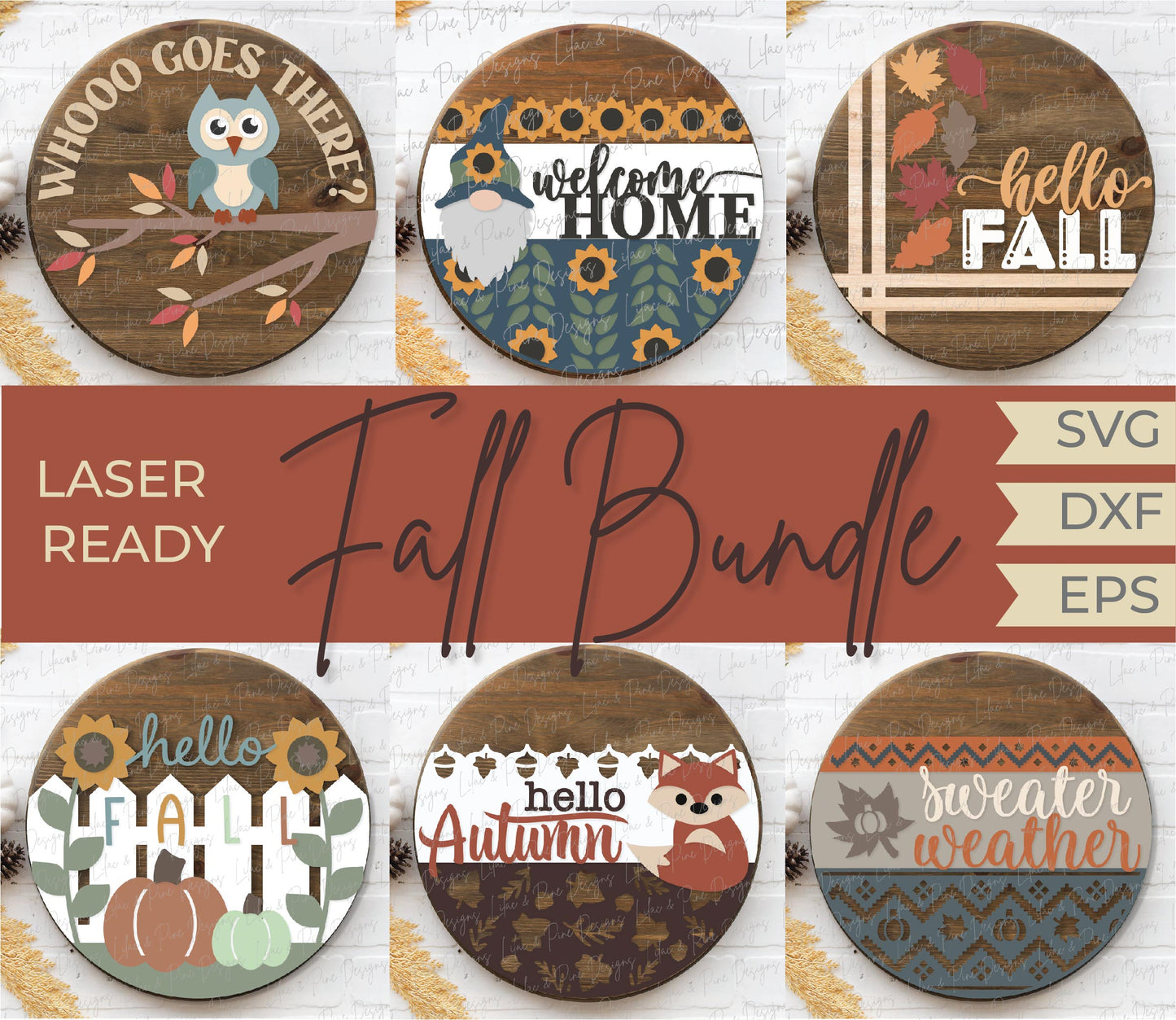 Fall Door Hanger Bundle Volume 3, 24 FILES, Fall Welcome Signs, Fall SVG bundle, laser SVG file