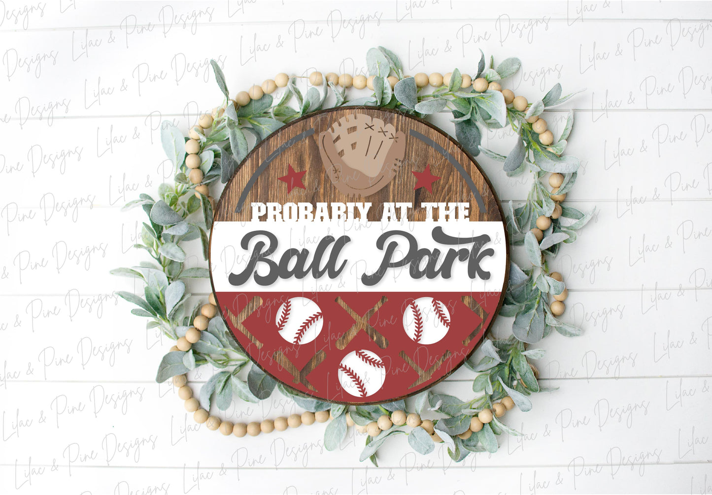 At the Ball Park sign SVG, Baseball welcome sign, Ball park Door hanger SVG, baseball wall art