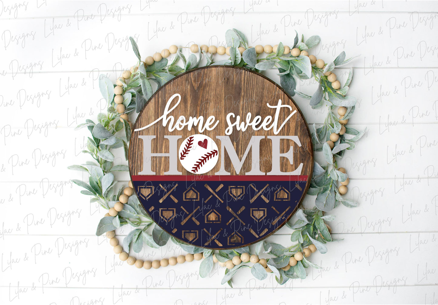 Baseball Door Hanger, Home Sweet Home Welcome SVG, Baseball mom sign SVG, Glowforge SVG, laser cut file