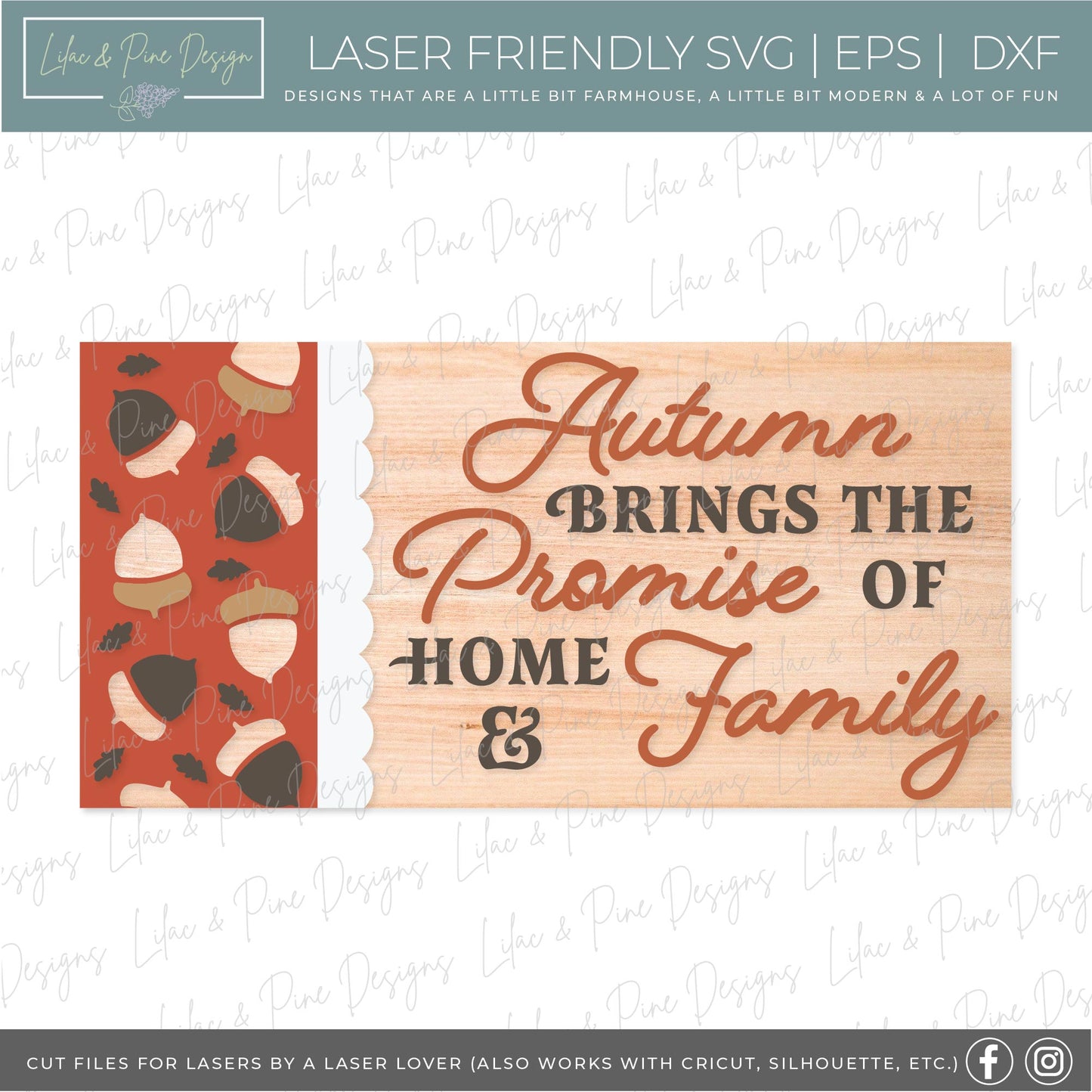 Fall Square and Rectangle Sign Bundle - Volume 3, 19 FILES - Fall SVG bundle, laser SVG file