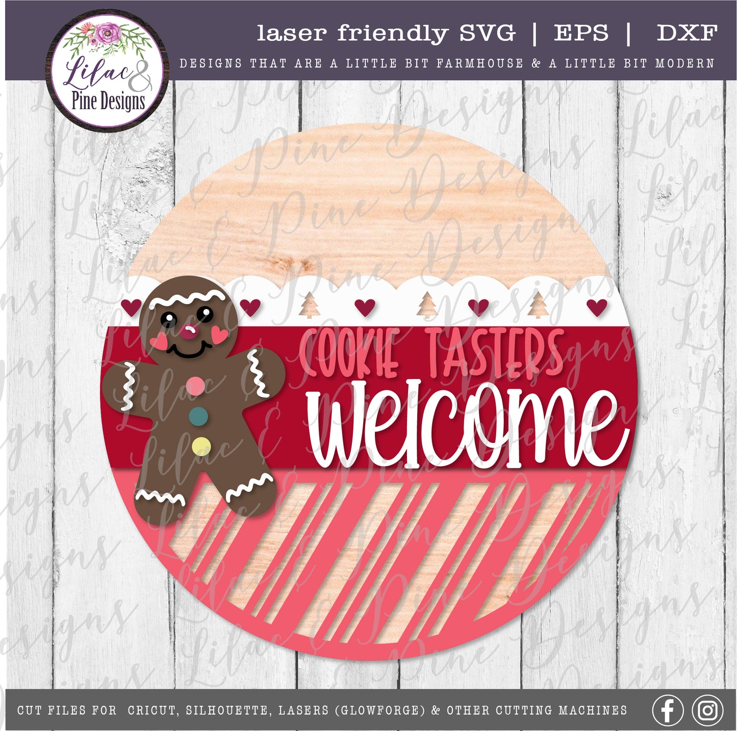 Christmas Welcome sign SVG, Christmas kitchen SVG, Christmas cookie SVG, Gingerbread sign, candy cane pattern SVG, laser cut file, Glowforge SVG