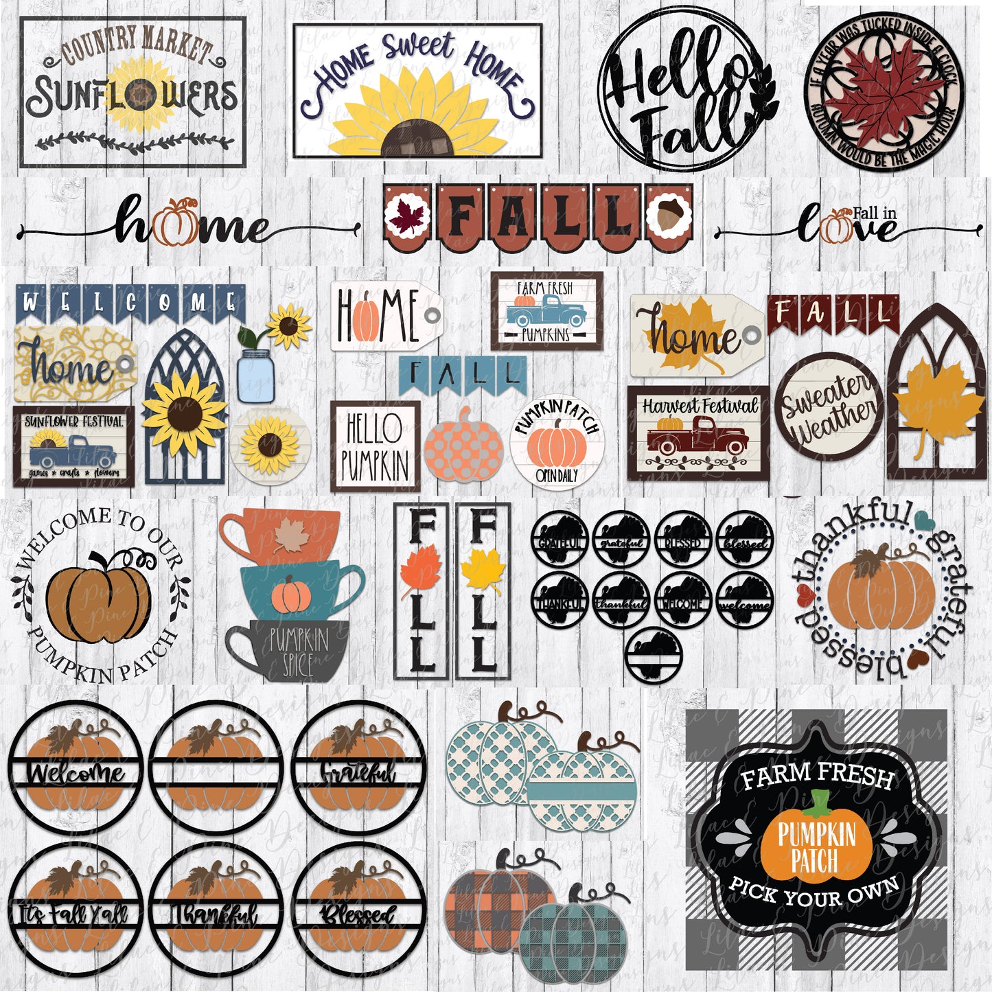 Complete Fall Bundle volume 1, Autumn SVG, Fall SVG, Thanksgiving SVG, laser cut files, Glowforge SVG