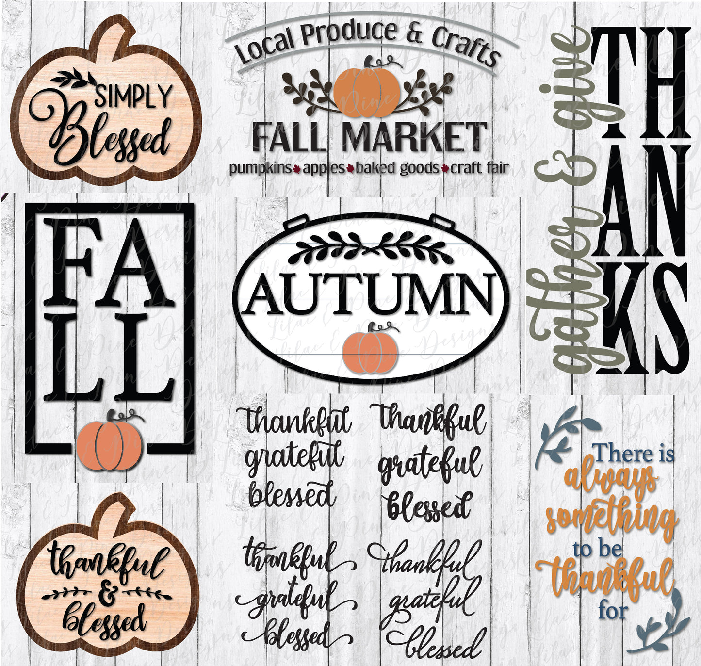 Complete Fall Bundle volume 1, Autumn SVG, Fall SVG, Thanksgiving SVG, laser cut files, Glowforge SVG