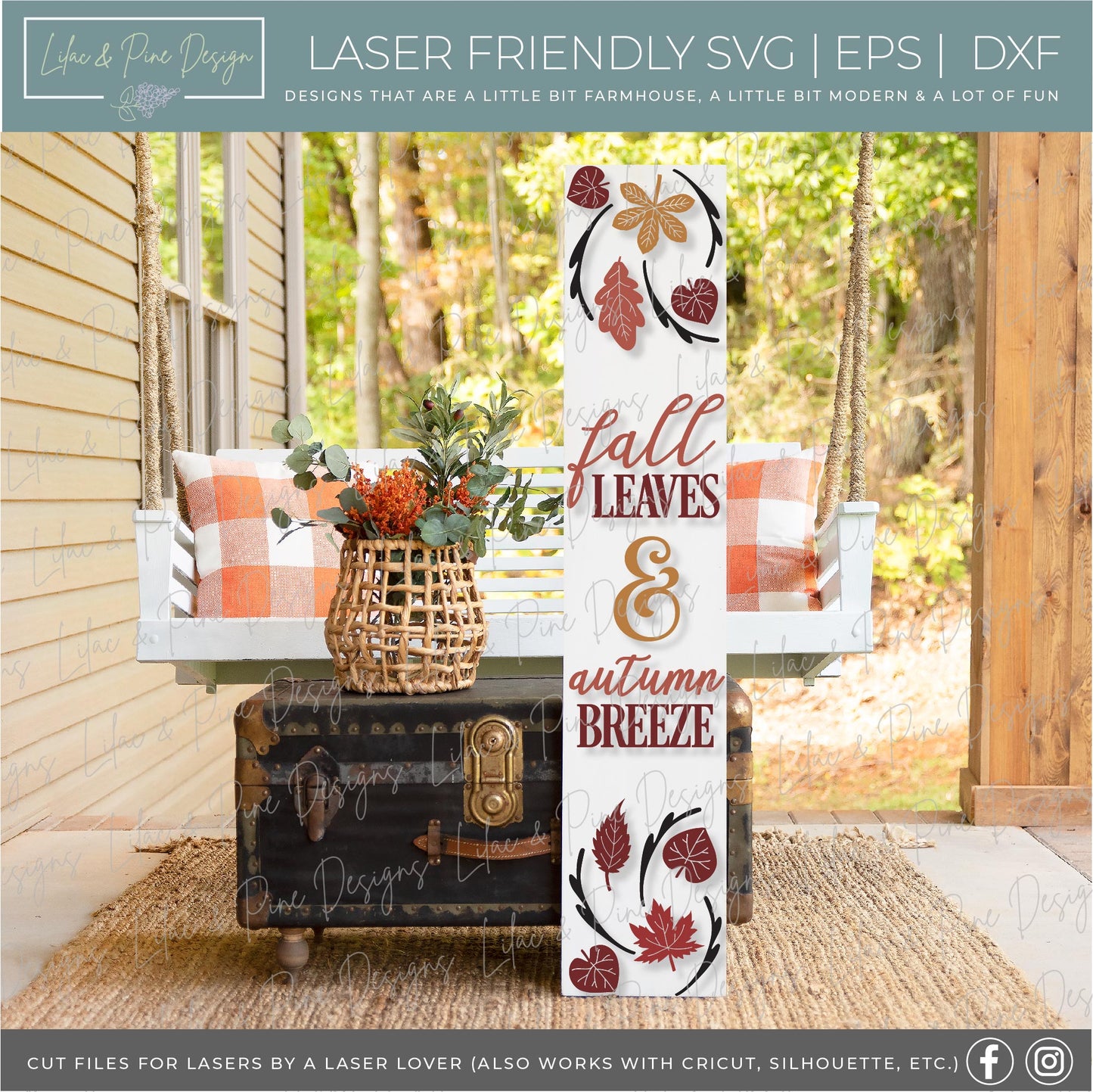 Fall Porch Leaner Bundle - Volume 3, laser cut file, Glowforge SVG