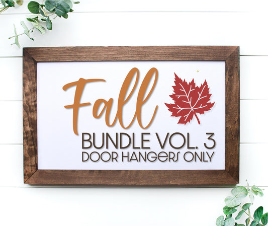 Fall Door Hanger Bundle Volume 3, 24 FILES, Fall Welcome Signs, Fall SVG bundle, laser SVG file