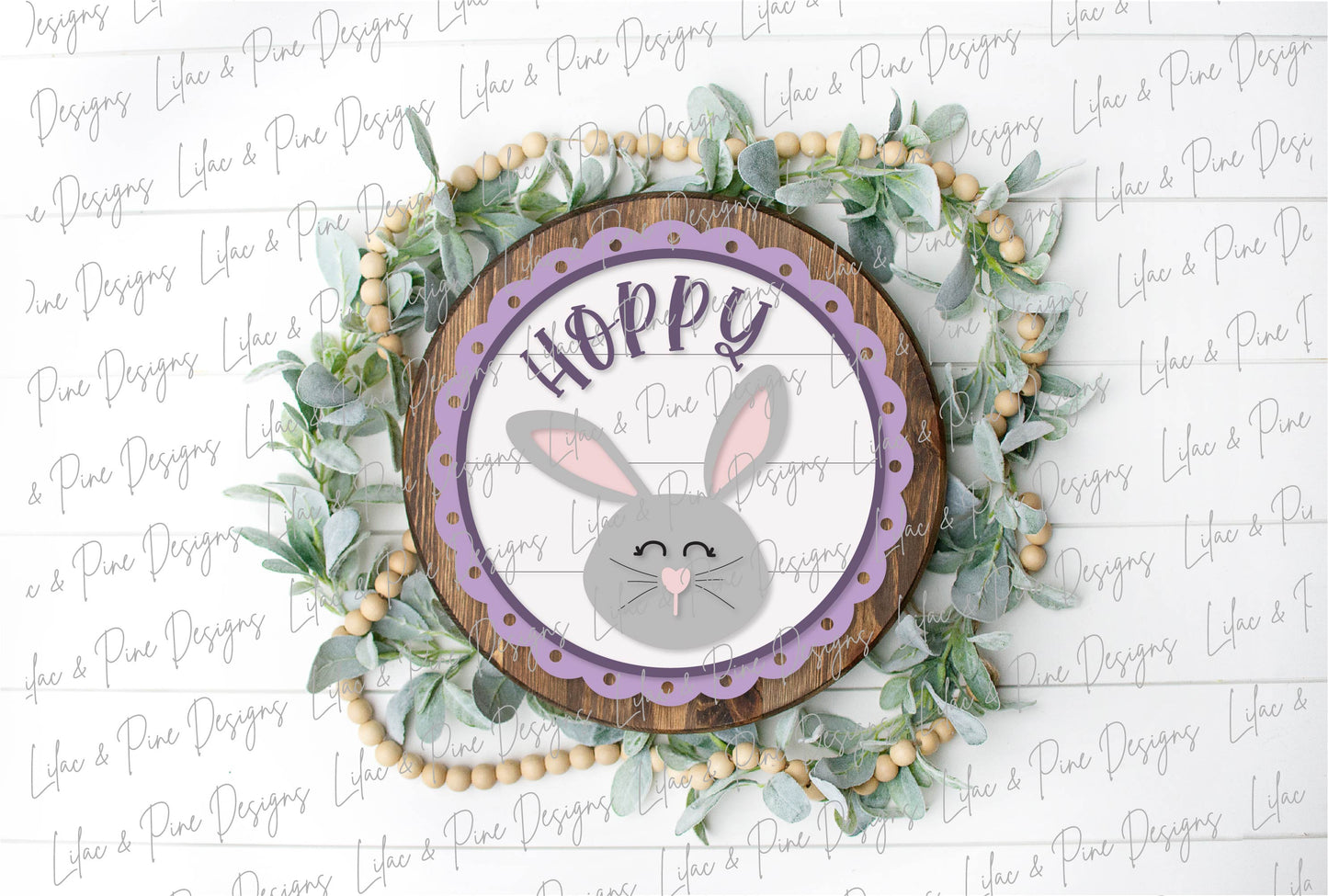 Happy Easter bunny round sign SVG, Hoppy Easter Sign SVG, cute bunny svg, spring SVG, hoppy svg, Cricut svg, Glowforge Svg, laser cut file