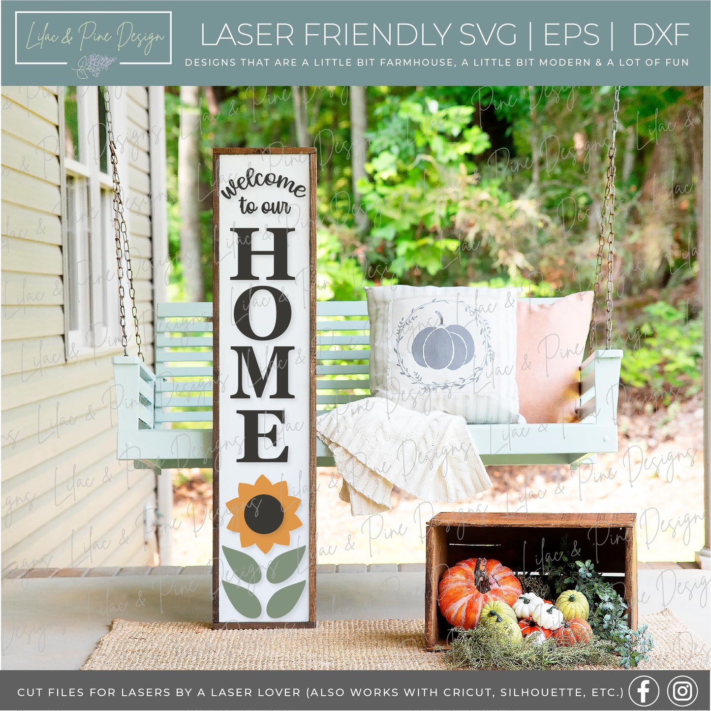 Fall Porch Leaner Bundle - Volume 3, laser cut file, Glowforge SVG