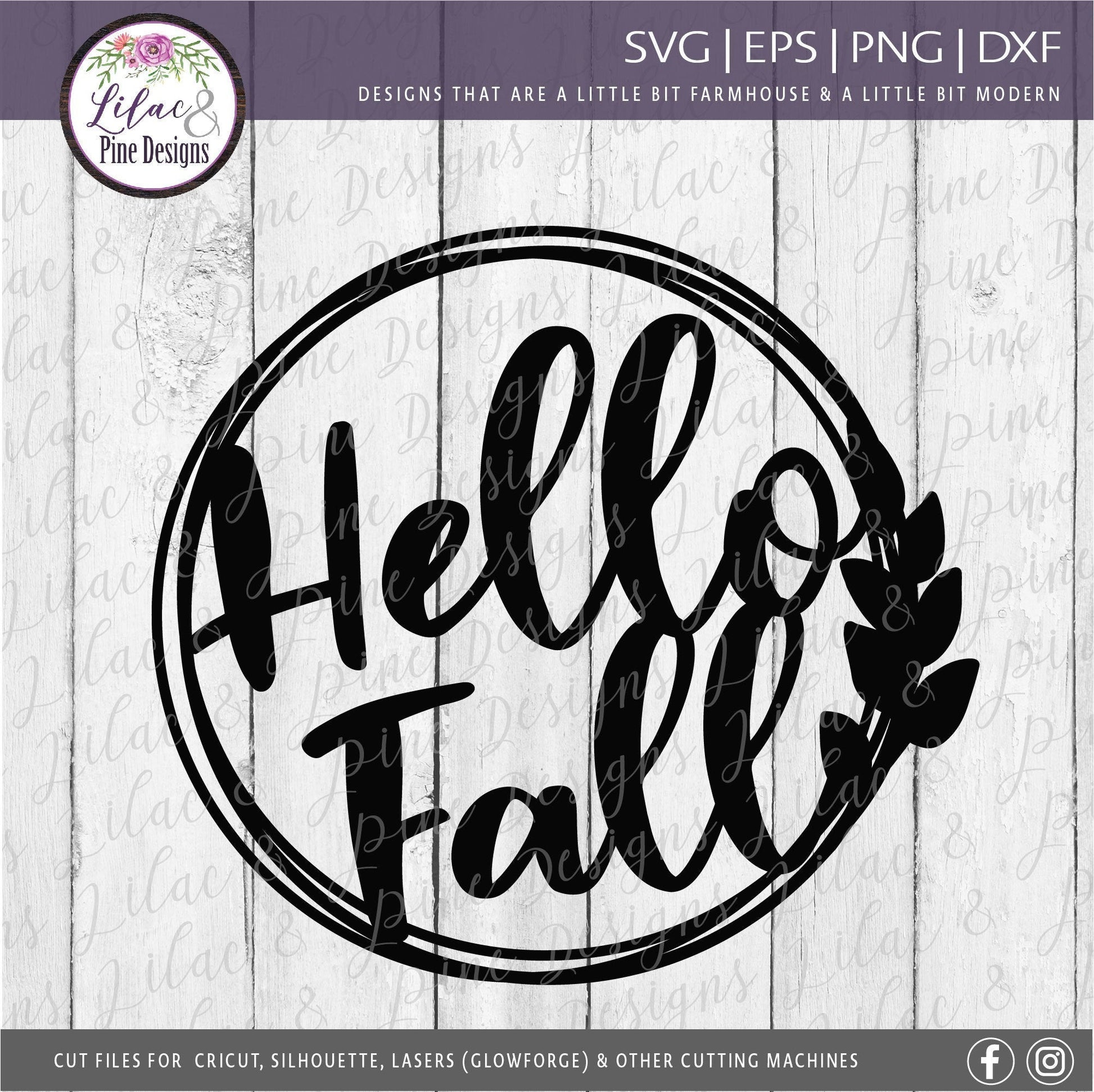 Fall SVG, Hello fall SVG, Circle of Leaves SVG, Hello fall circle Svg, Modern Farmhouse, Fall decor, tiered tray sign file, Svg cut file
