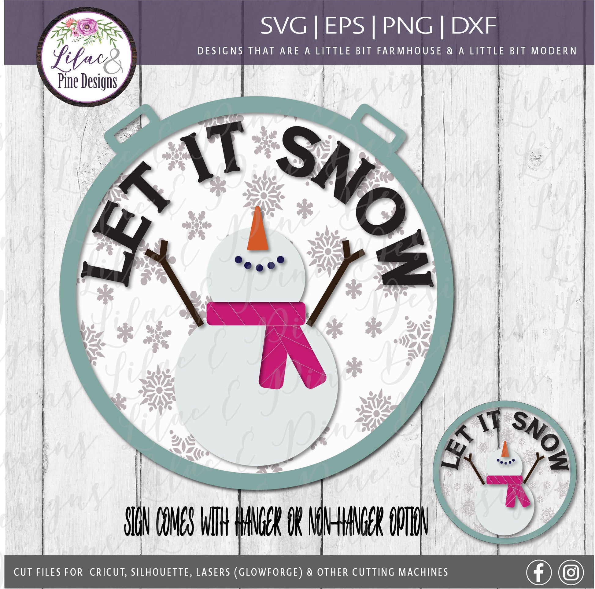 Let it Snow SVG, Snowman sign SVG, Christmas SVG, Winter Svg, Holiday decor, farmhouse Christmas Svg, Christmas sign Svg, laser cut file