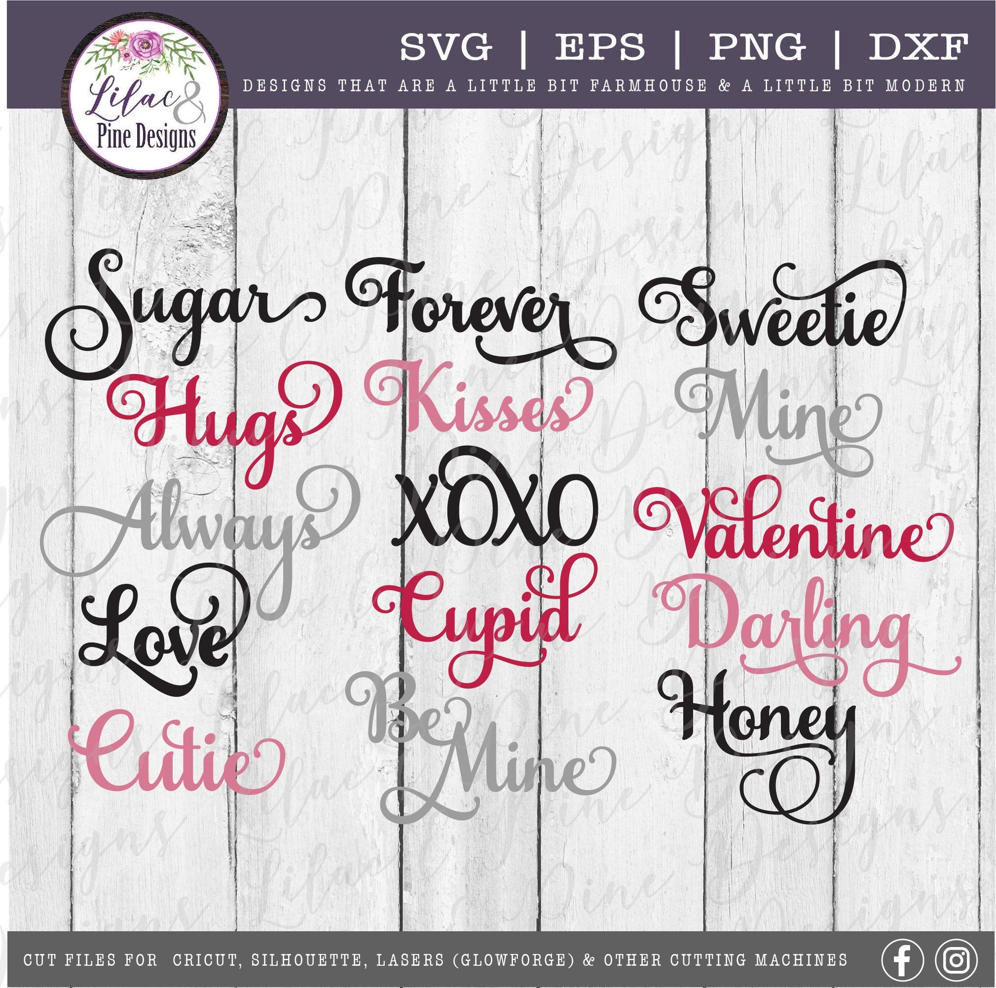 Valentine words SVG, Valentine sign bundle, Love SVG bundle, Valentine day commercial use, Valentine day decor, Cricut Svg file, Glowforge