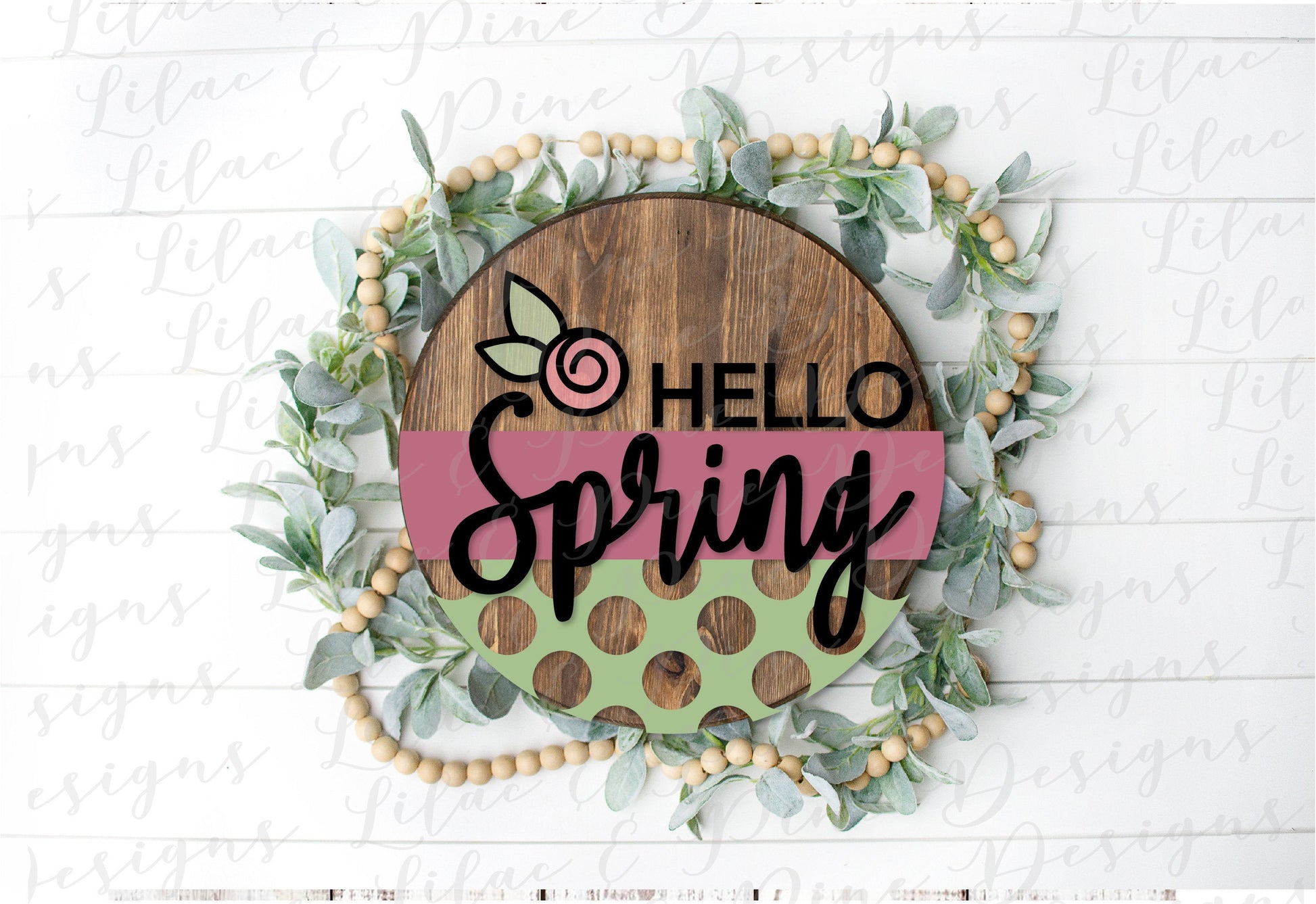 Hello Spring round sign SVG, spring floral door round SVG, spring svg, floral SVG, farmhouse spring decor, Glowforge Svg, laser cut file