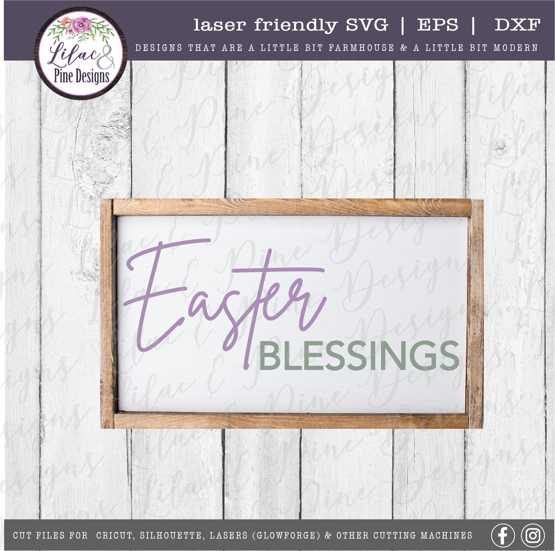 Easter Blessings SVG, Easter blessings sign , Easter Sign svg, spring SVG, farmhouse Easter decor, Cricut svg, Glowforge Svg, laser cut file