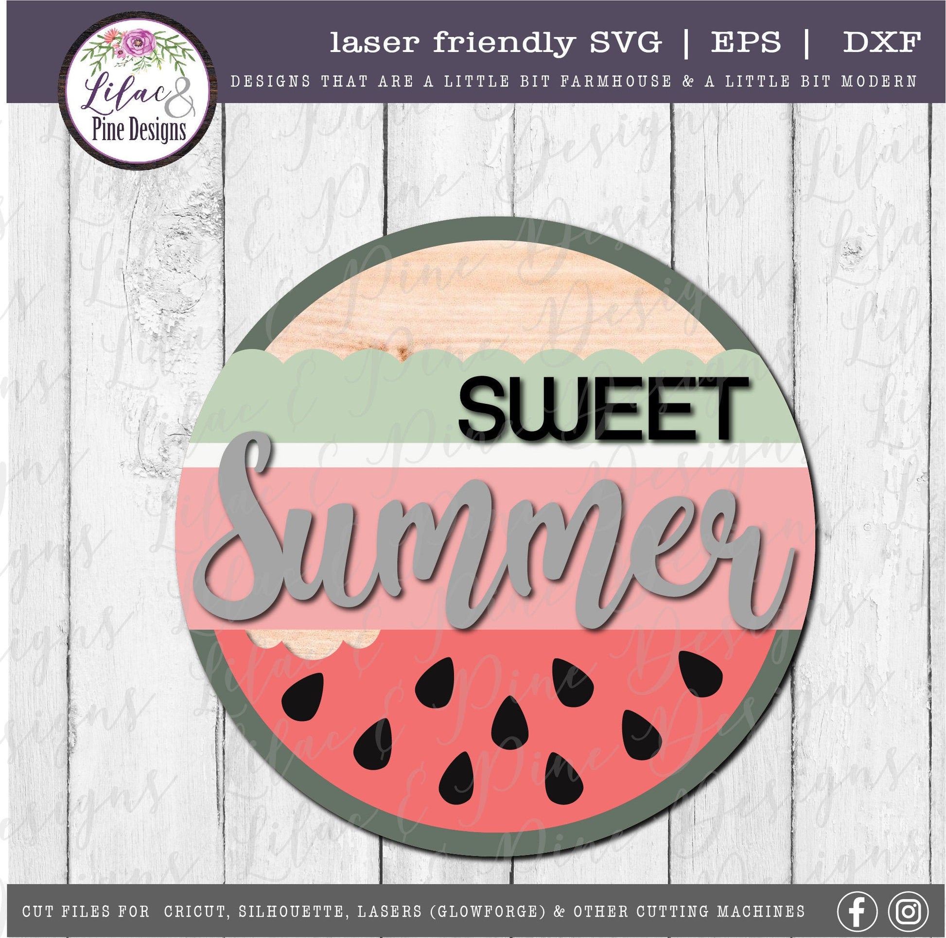 Sweet Summer Watermelon sign, summer door decor SVG, watermelon SVG, summer porch sign svg, Cricut SVG, Glowforge Svg, laser cut file