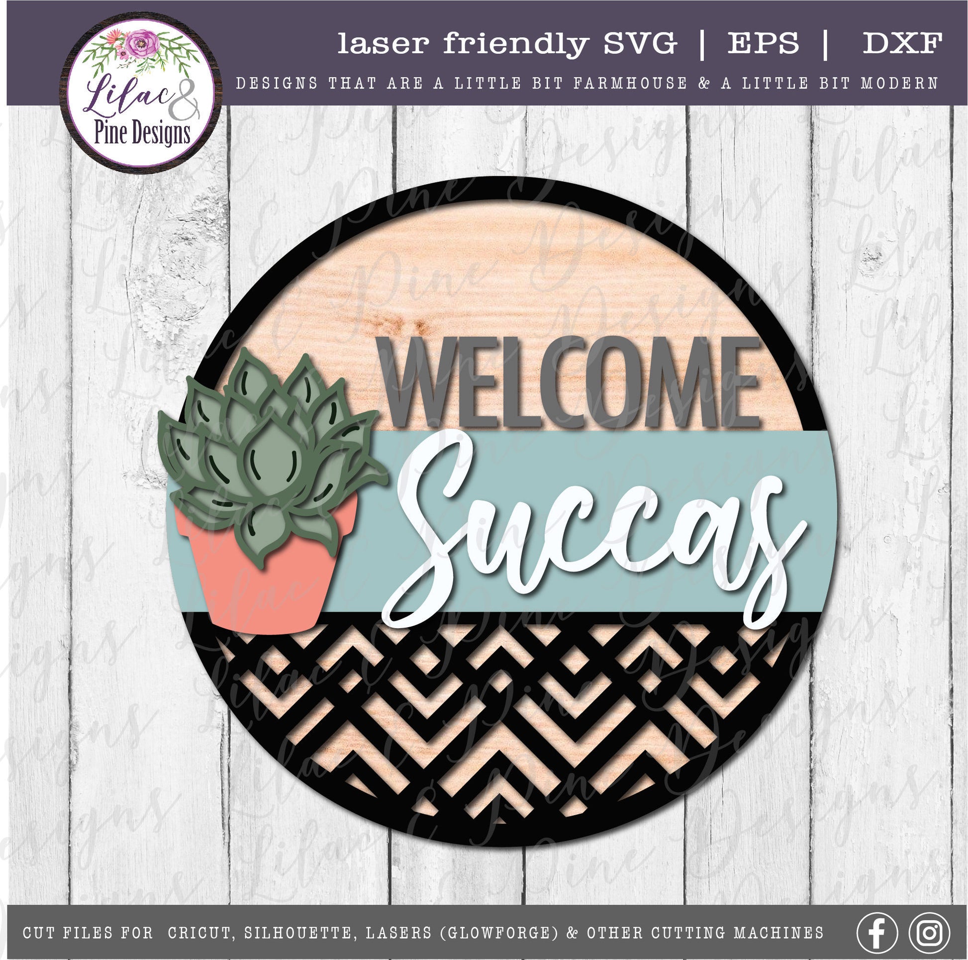 succulent svg files Welcome Succas sign, Welcome sign SVG, boho door decor SVG, succulent – Lilac and Pine Design
