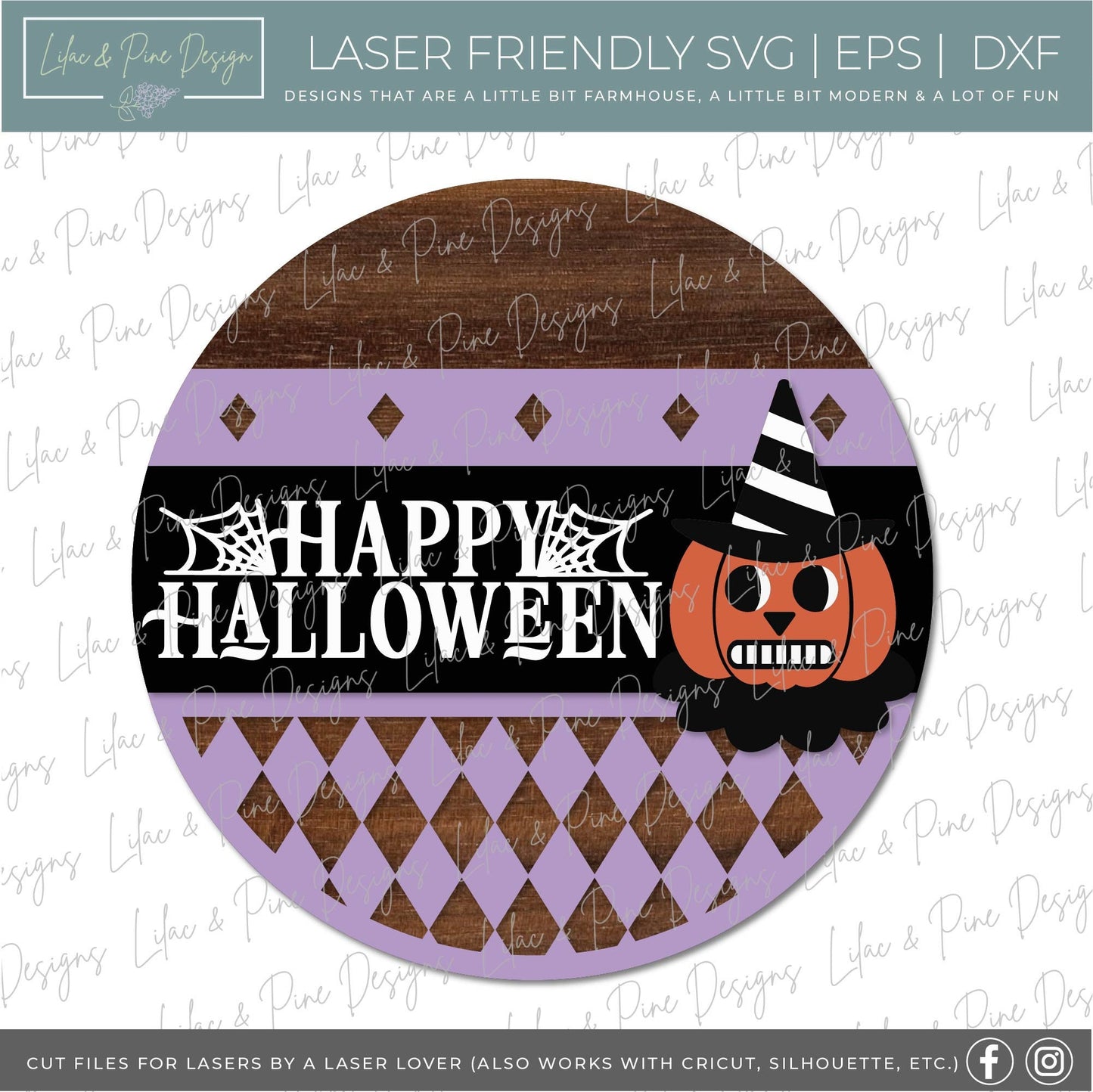 Vintage Halloween door hanger SVG, Vintage Jack o lantern SVG, Happy Halloween svg,  Halloween Welcome sign, laser cut file, Glowforge SVG