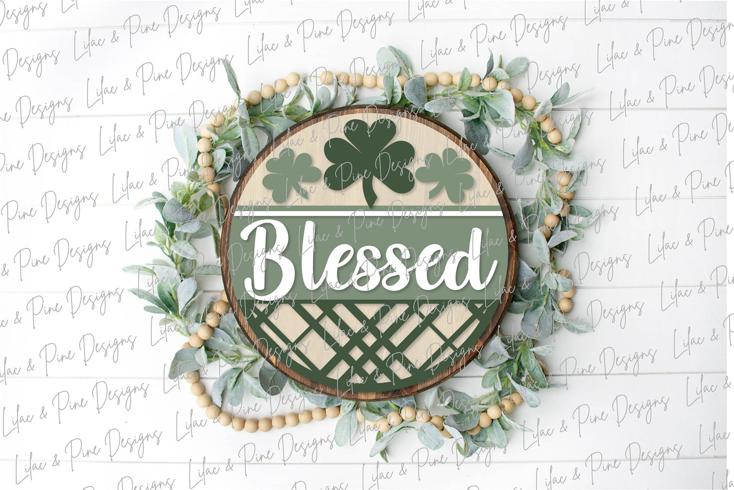 Lucky St Patrick Welcome door hanger SVG, personalized welcome SVG, Blessed St Paddy welcome sign, shamrock SVG, Glowforge file, laser svg