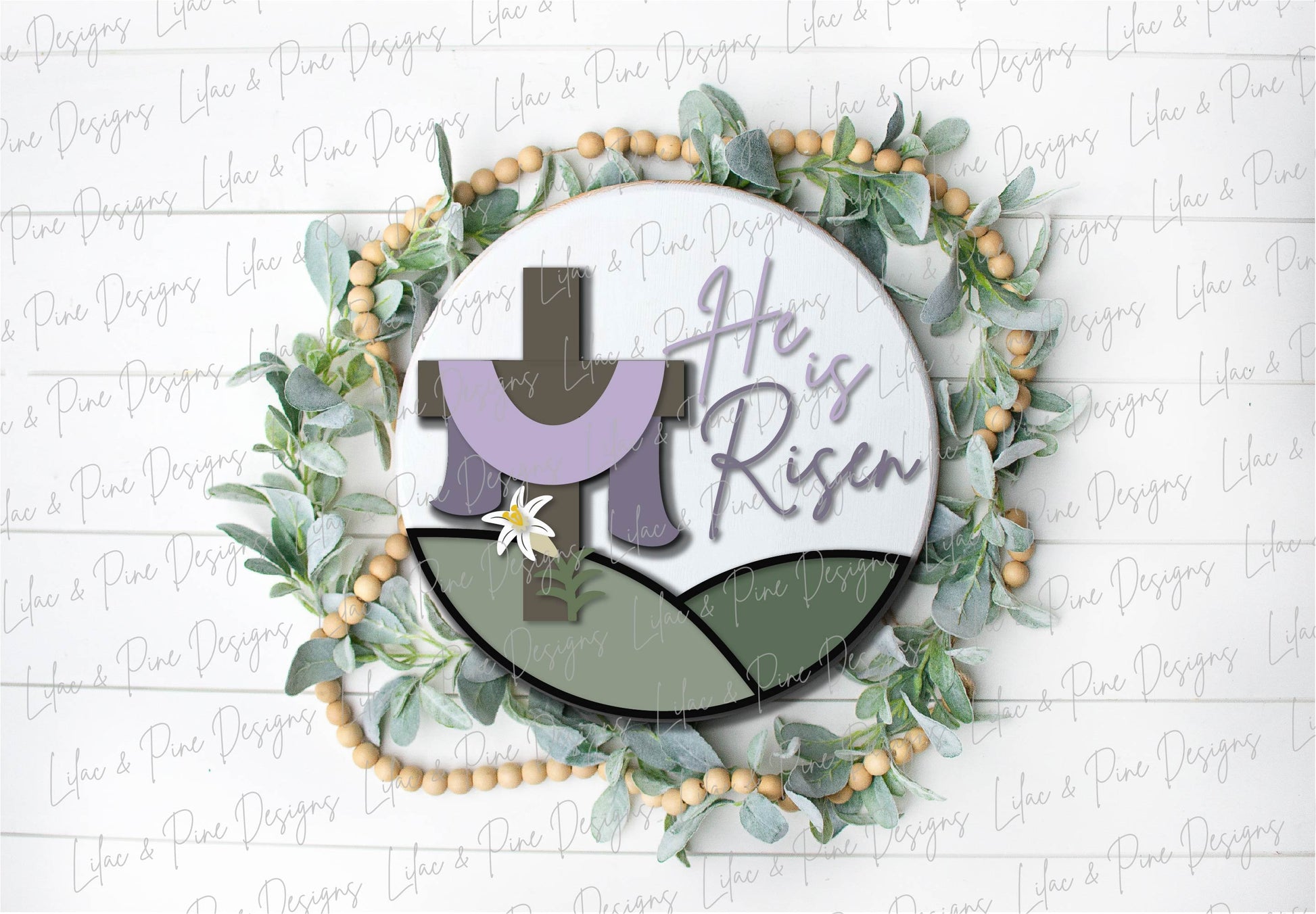 He is Risen door hanger SVG, Easter porch sign, Easter cross svg, Spring SVG, Easter lily SVG, Easter decor, Glowforge Svg, laser cut file