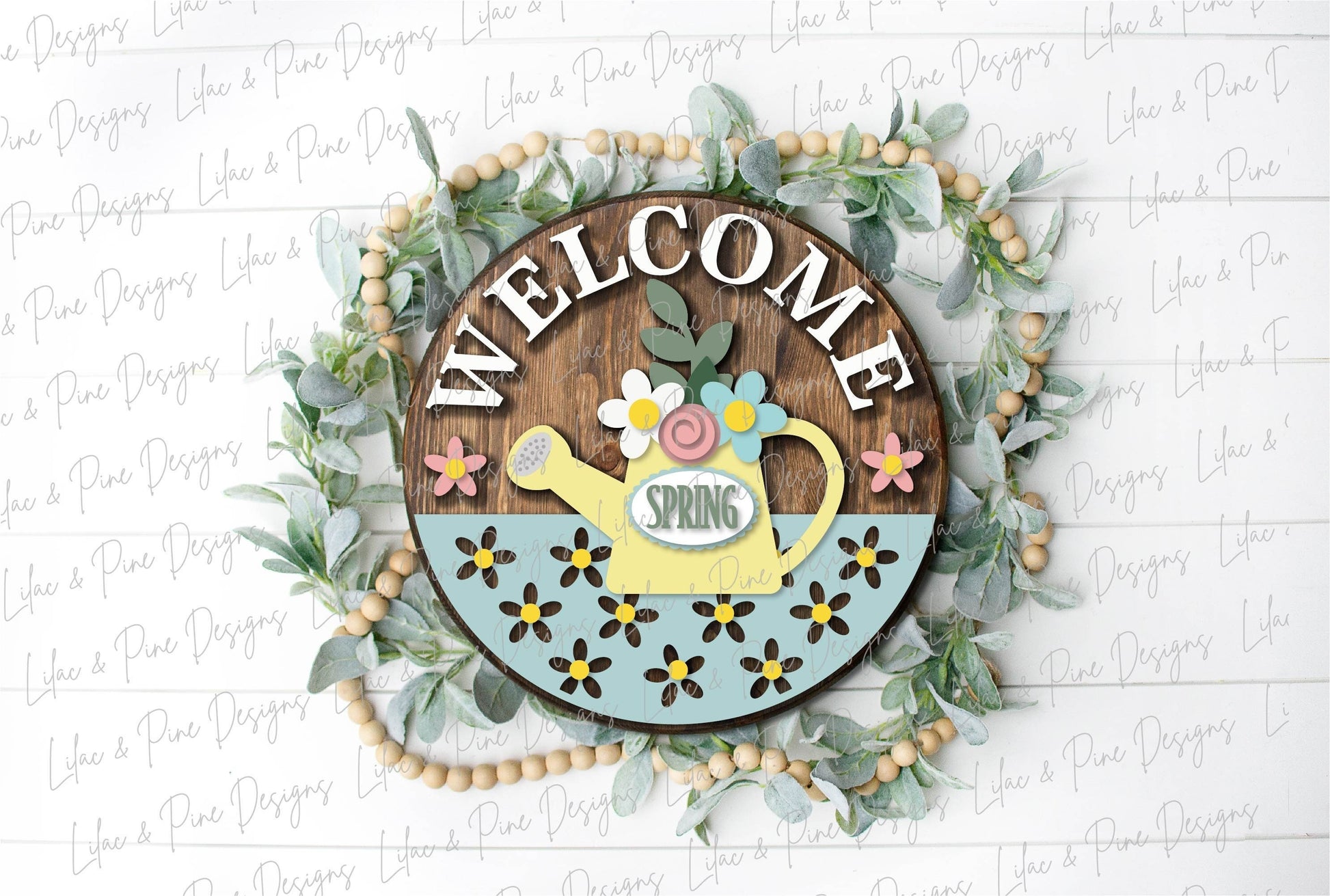 Welcome Spring door hanger SVG, Spring porch sign, Welcome sign SVG, Spring Welcome SVG, Spring decor, Glowforge Svg, laser cut file