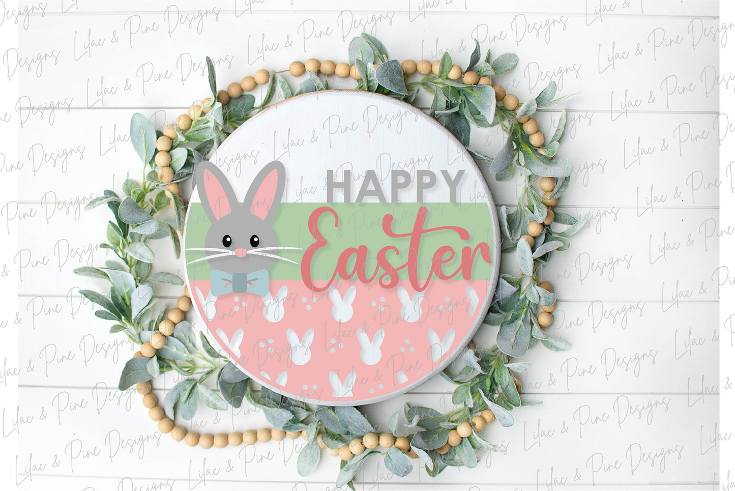 Happy Easter Welcome door hanger, Easter porch sign SVG, Easter bunny SVG, Farmhouse Easter decor, Glowforge svg, laser cut file