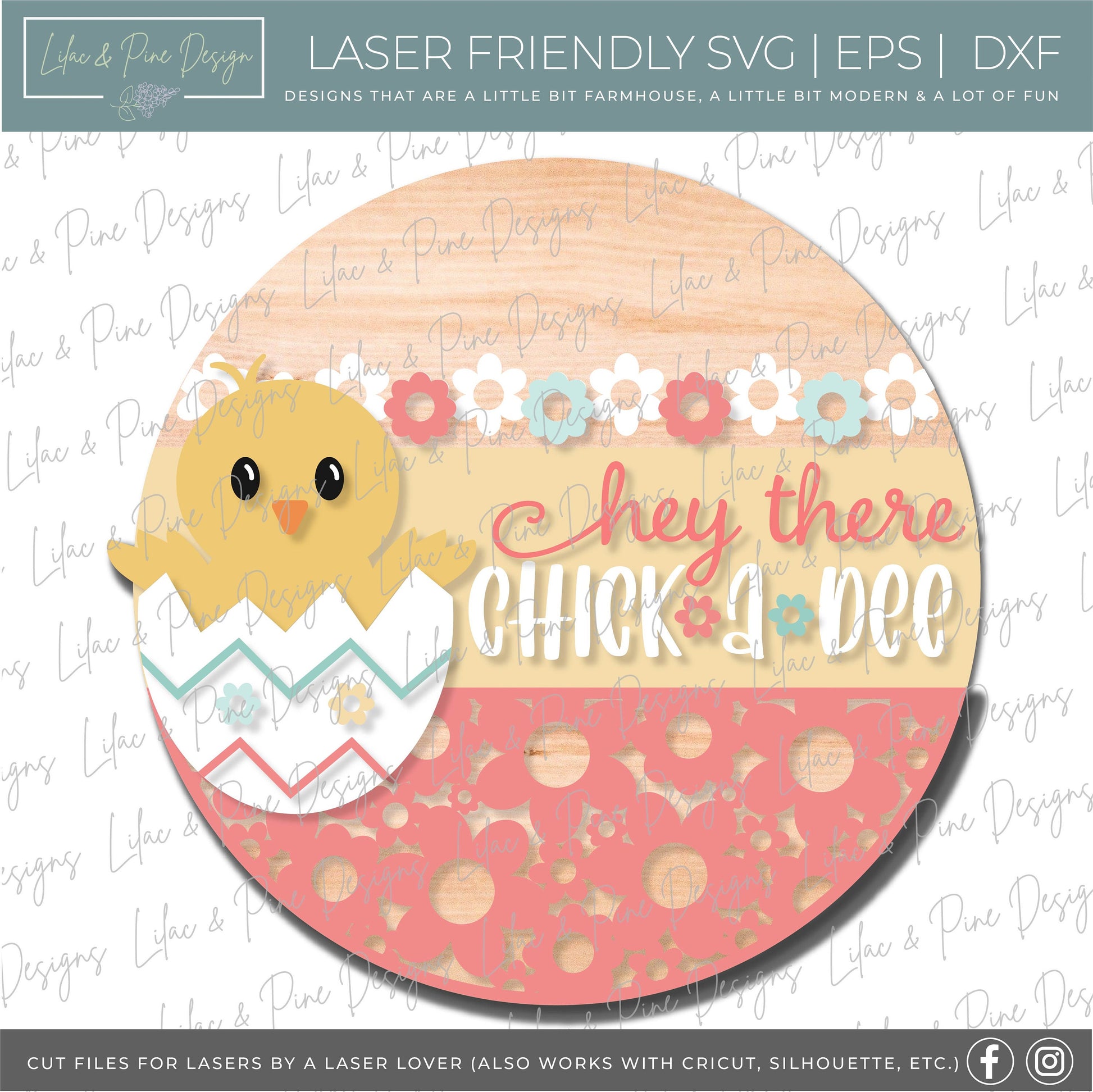 Baby chick Easter door hanger SVG, Spring Welcome sign, Easter egg svg, flower svg, Spring decor, Glowforge Svg, laser cut file